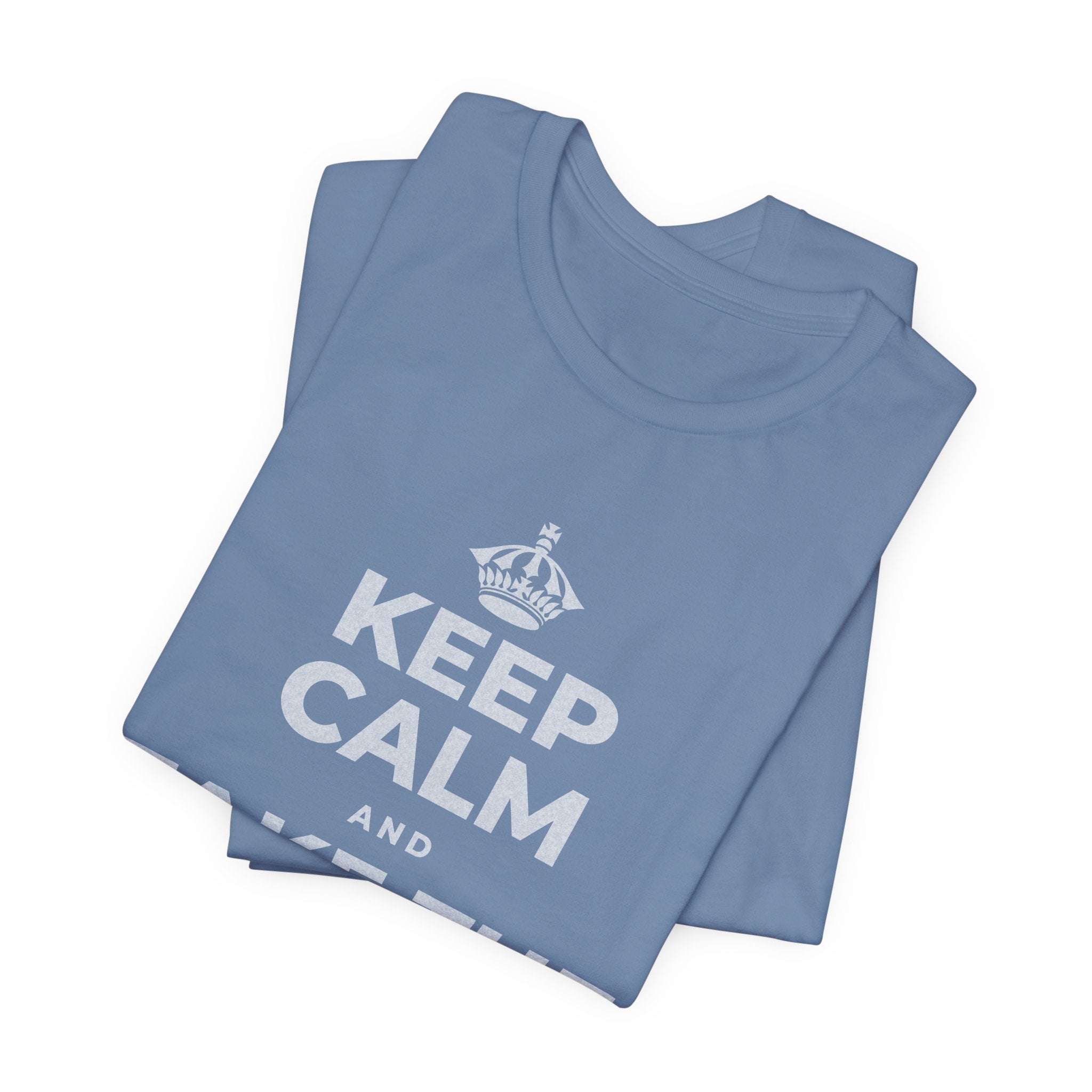 KEEP CALM AND TAKE THE DULL ONE T-Shirt (Soft Cream–Heather Mauve)