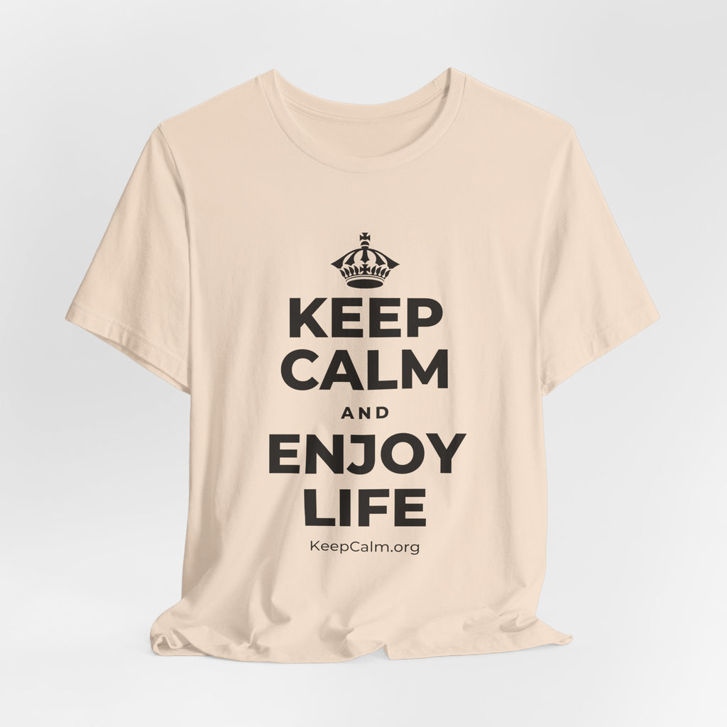 KEEP CALM AND ENJOY LIFE T-Shirt (Soft Cream–Heather Mauve)