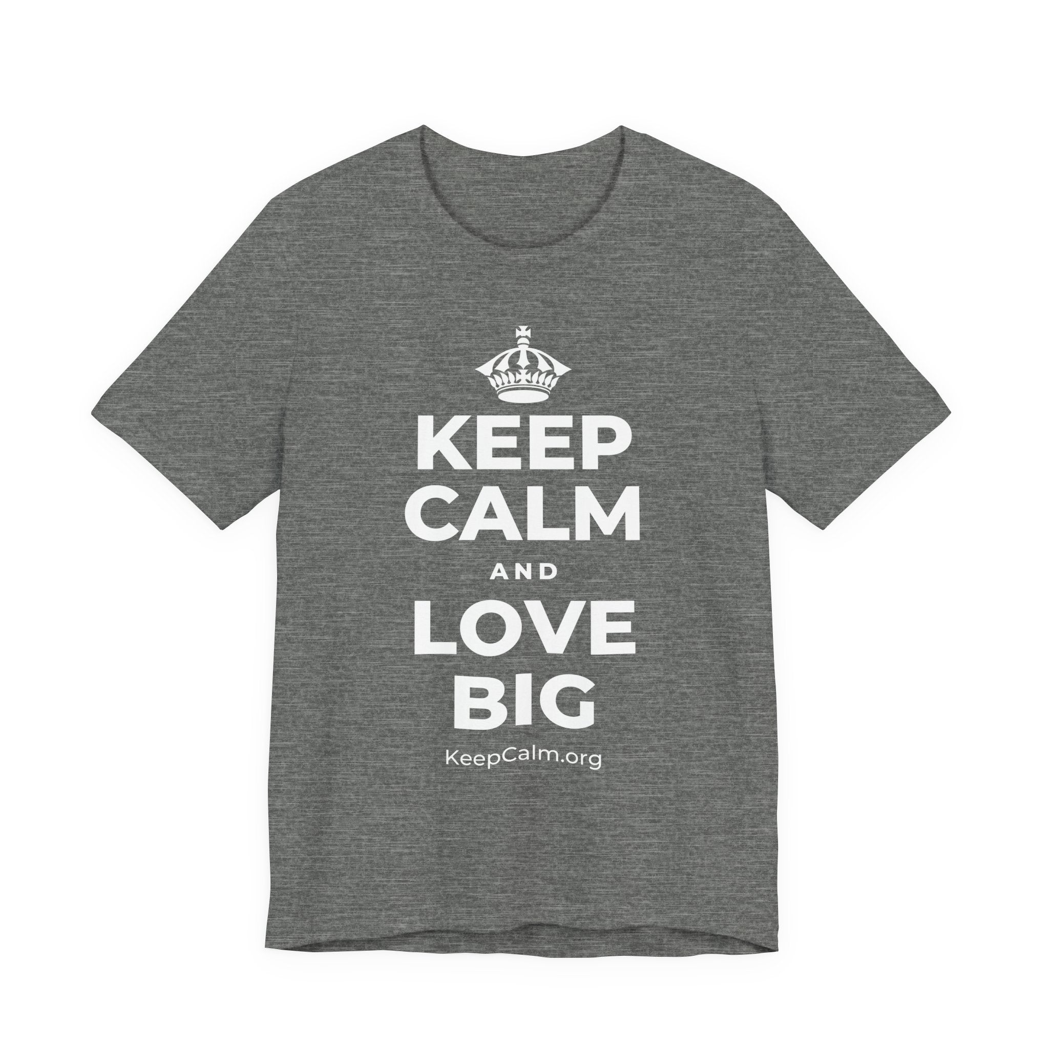 KEEP CALM AND LOVE BIG T-Shirt (Baby Blue–Silver)
