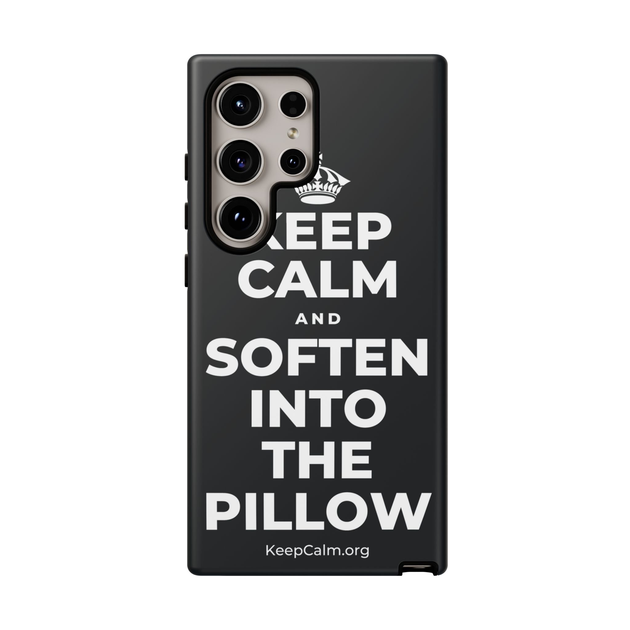 KEEP CALM AND SOFTEN INTO THE PILLOW Phone Case (Dark)