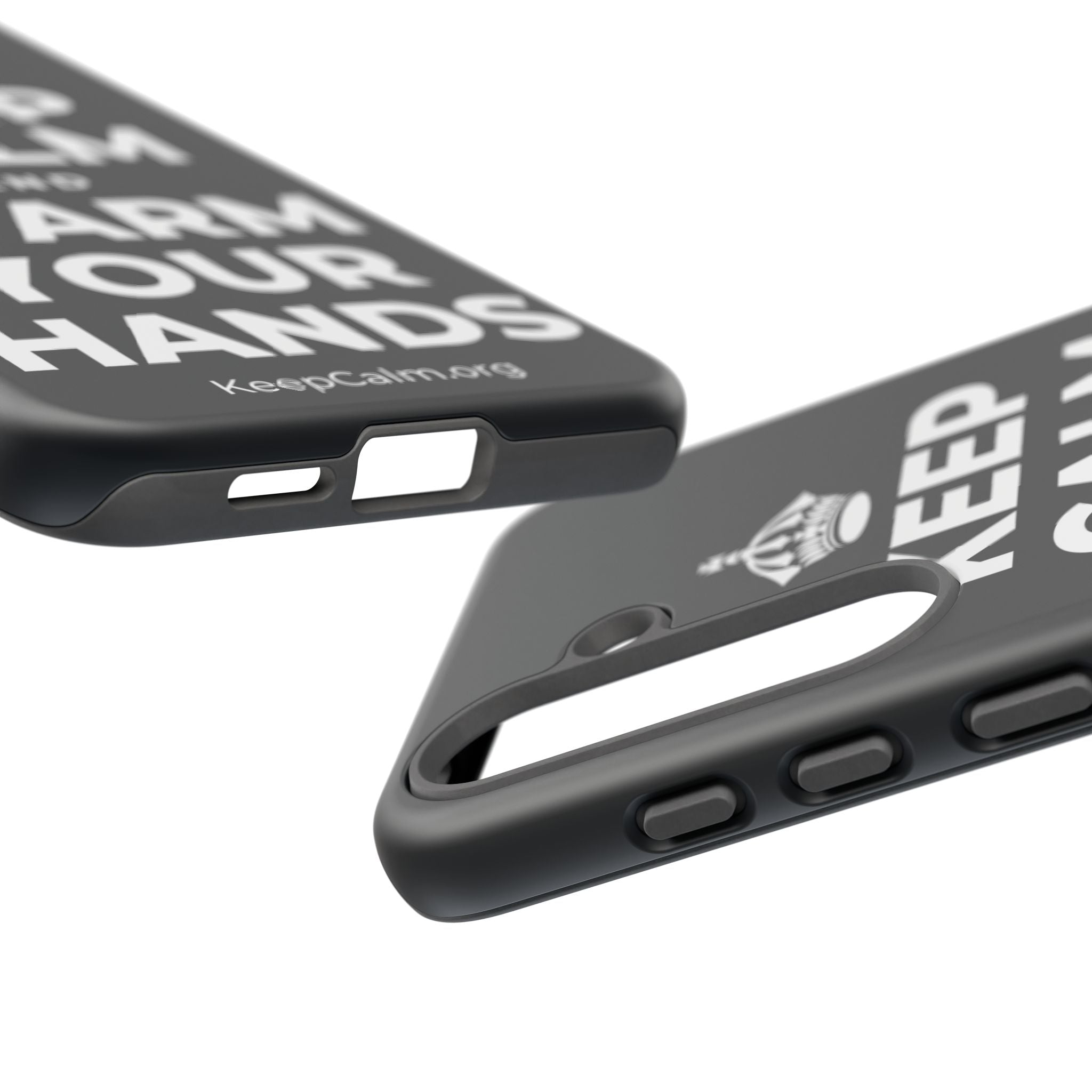 KEEP CALM AND WARM YOUR HANDS Phone Case (Dark)