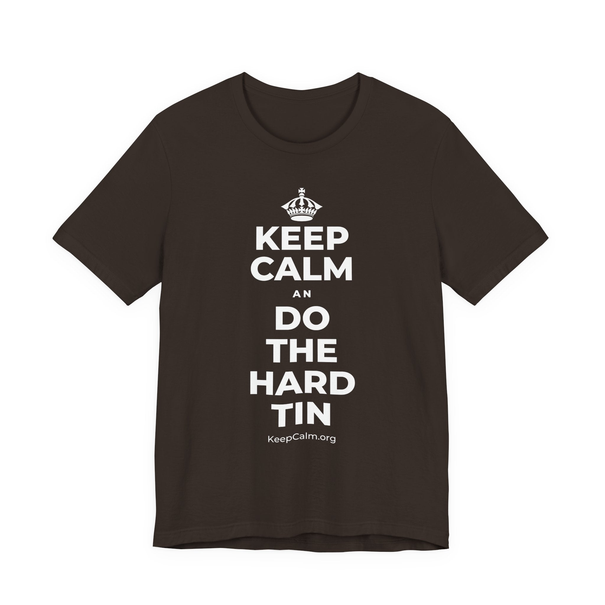 KEEP CALM AN DO THE HARD TIN T-Shirt (Soft Cream–Heather Mauve)