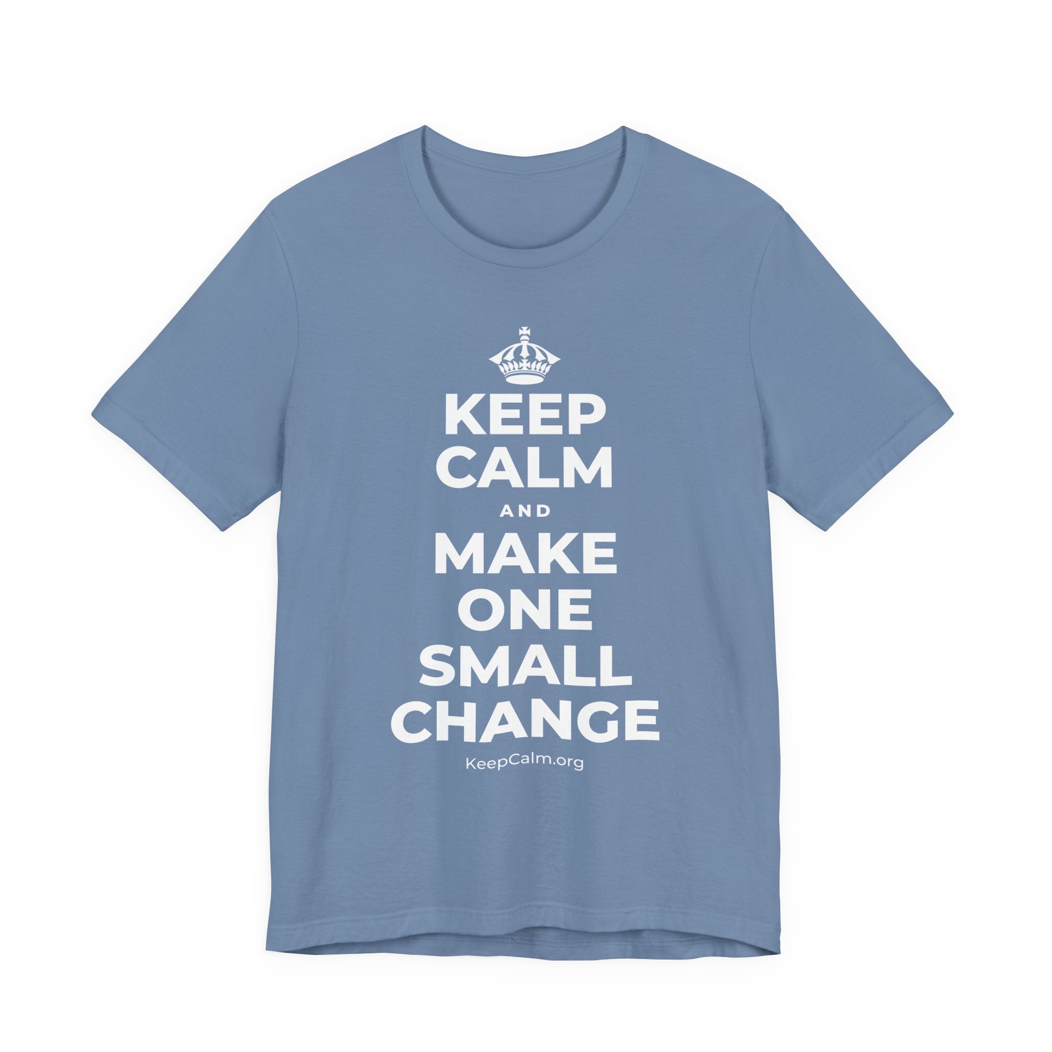 KEEP CALM AND MAKE ONE SMALL CHANGE T-Shirt (Soft Cream–Heather Mauve)