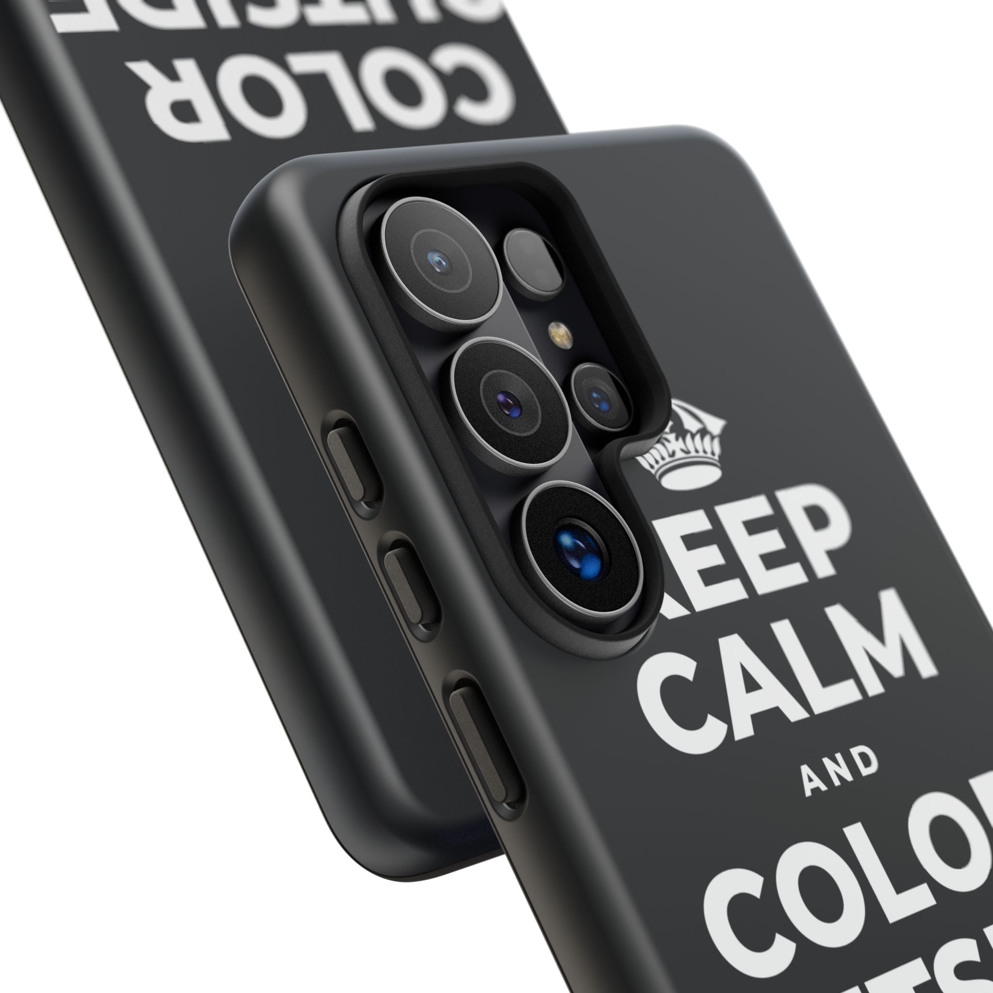 KEEP CALM AND COLOR OUTSIDE THE LINES Phone Case (Dark)