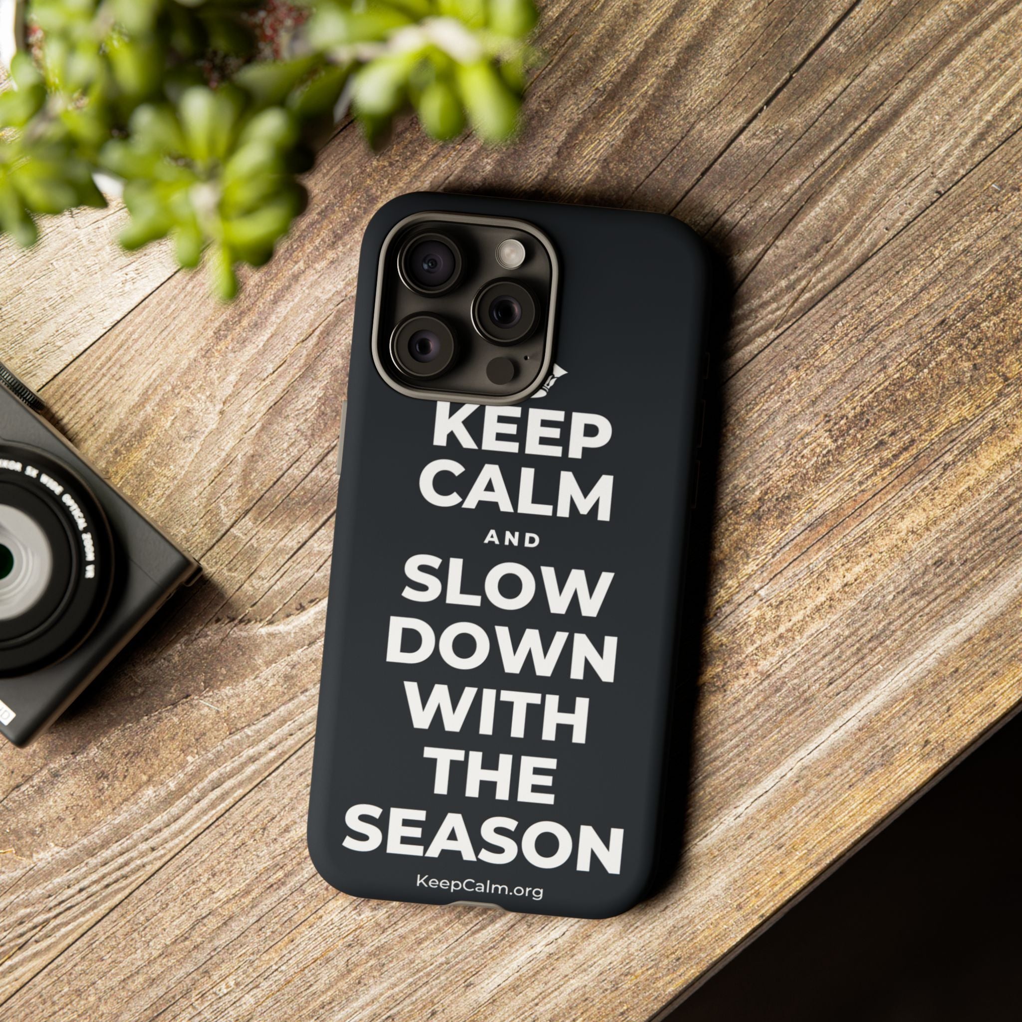 KEEP CALM AND SLOW DOWN WITH THE SEASON Phone Case (Dark)