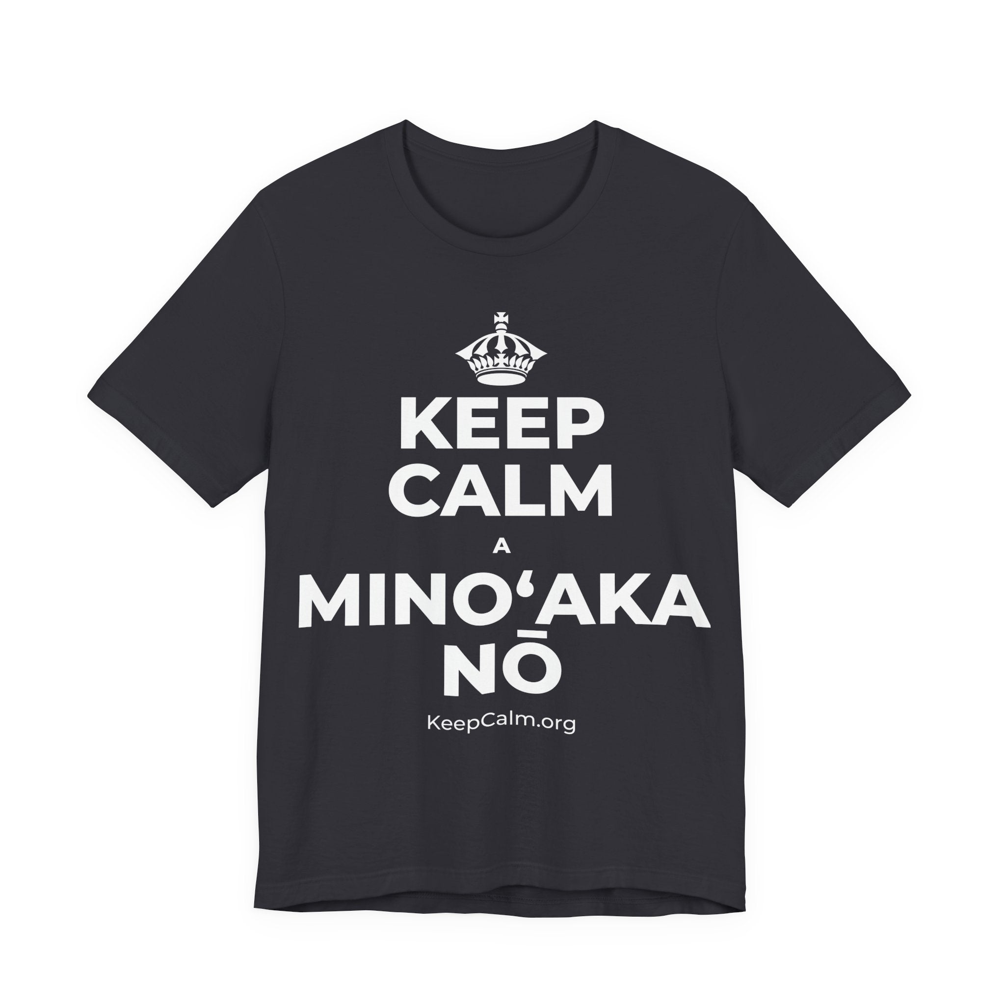 KEEP CALM A MINOʻAKA NŌ T-Shirt (Baby Blue–Silver)