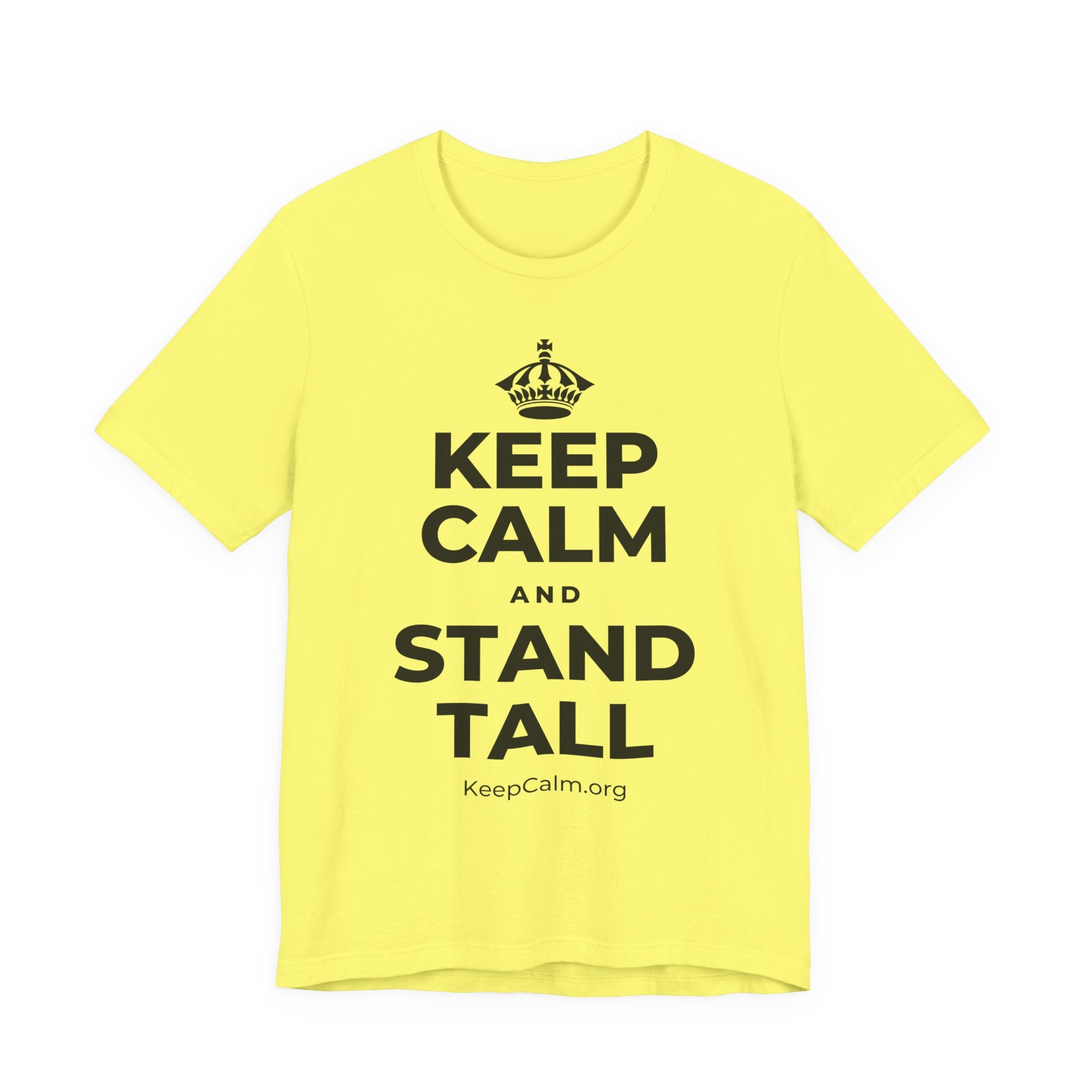 KEEP CALM AND STAND TALL T-Shirt (Soft Cream–Heather Mauve)