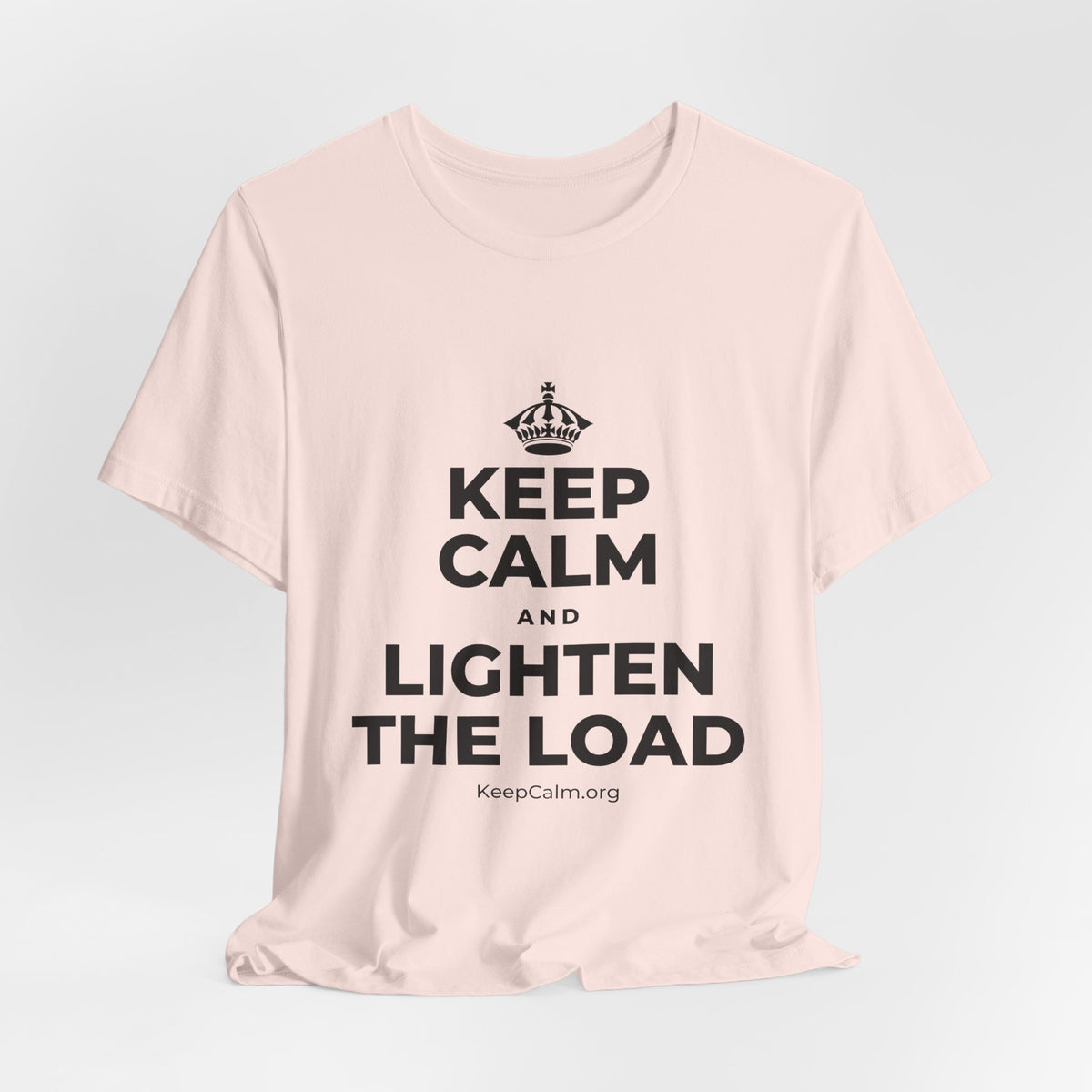 KEEP CALM AND LIGHTEN THE LOAD T-Shirt (Soft Cream–Heather Mauve)