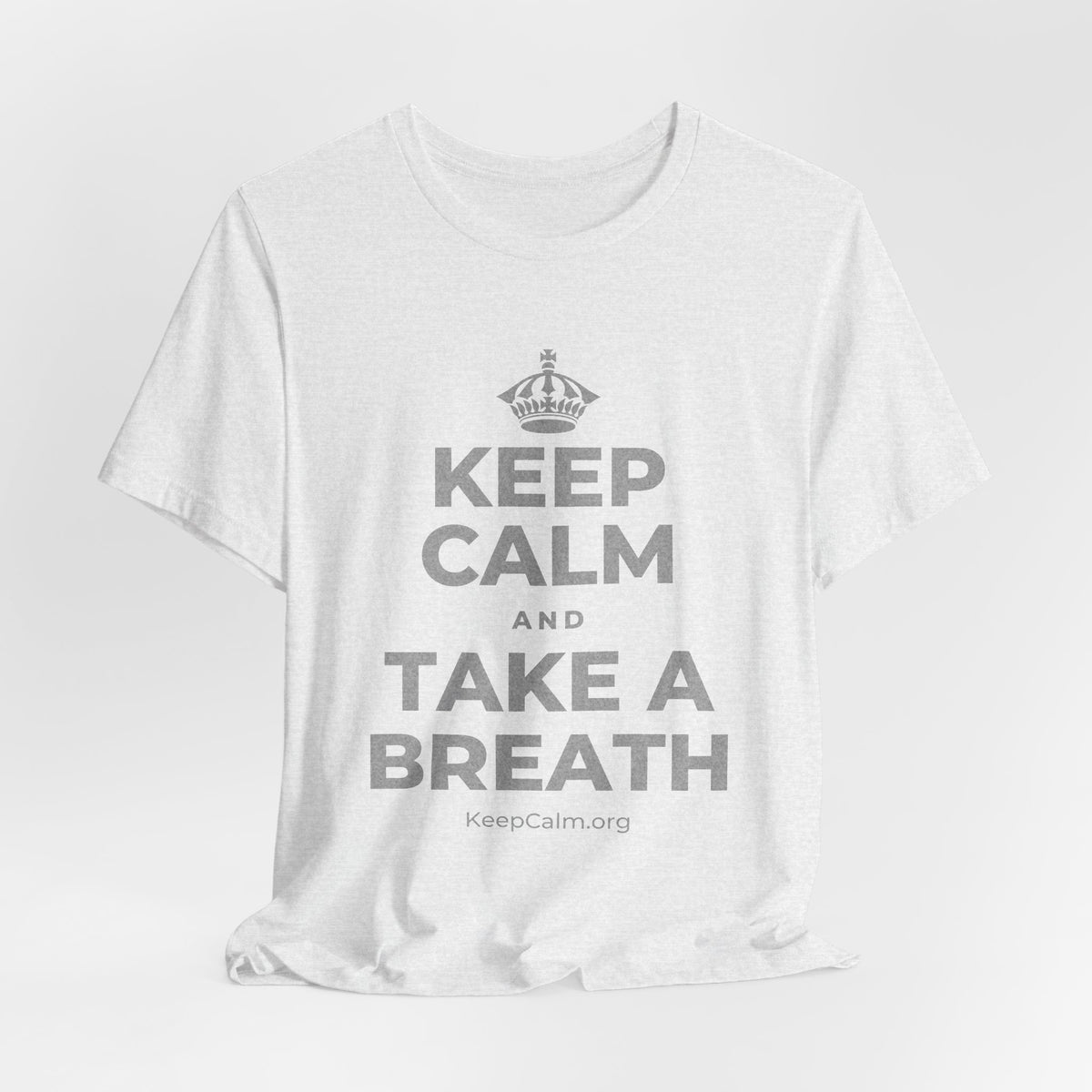 KEEP CALM AND TAKE A BREATH T-Shirt (Soft Cream–Heather Mauve)