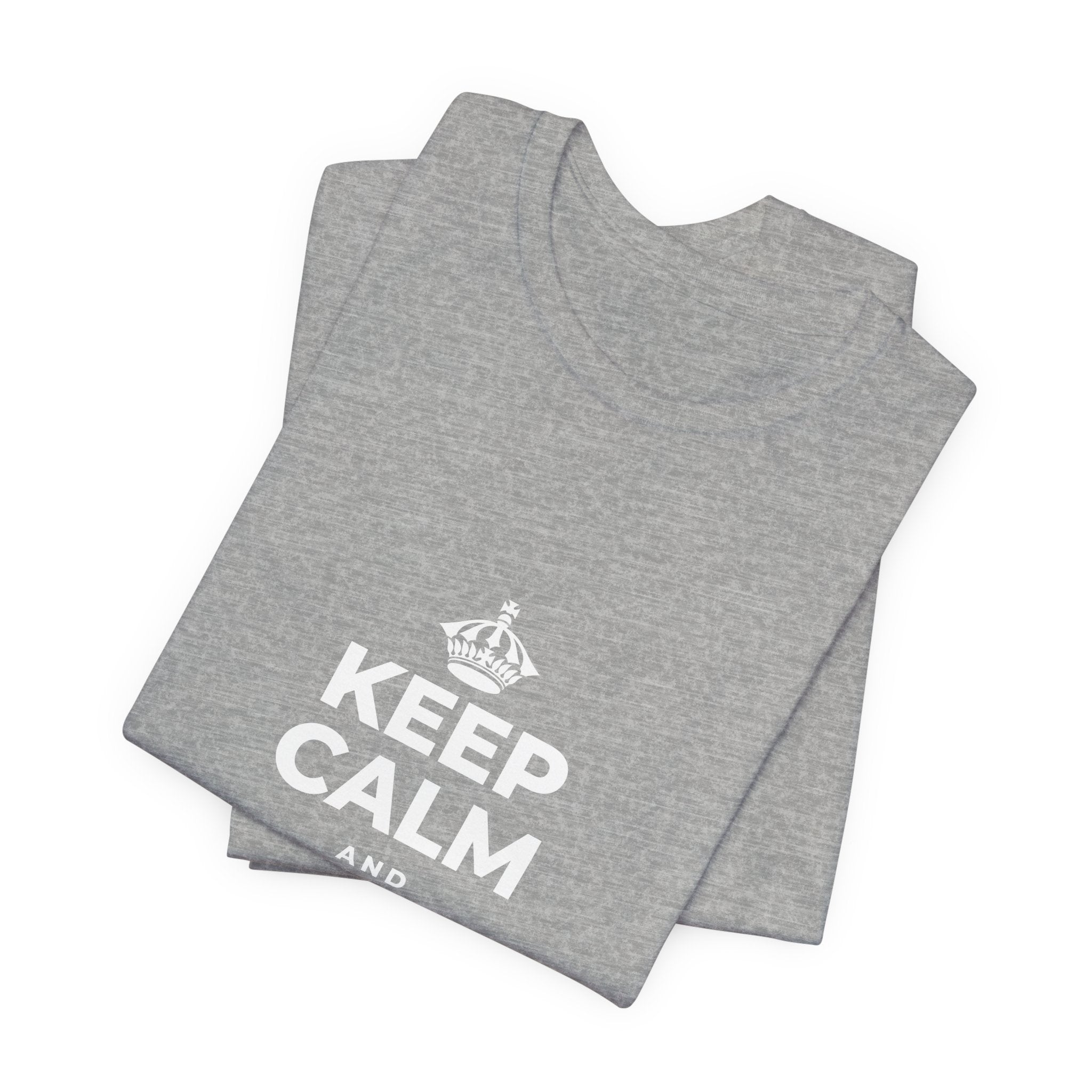 KEEP CALM AND SET A BOUNDARY T-Shirt (White–Asphalt)