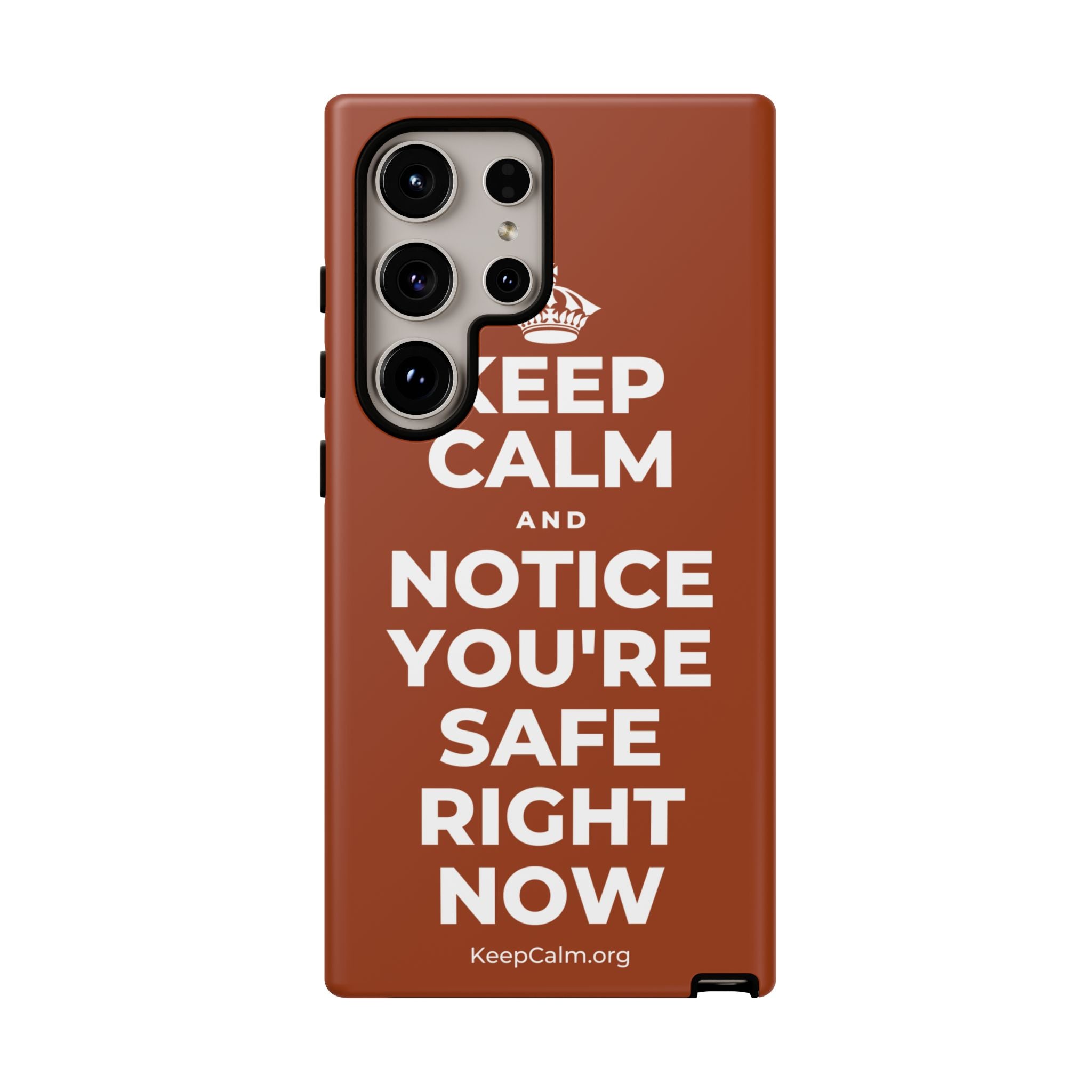KEEP CALM AND NOTICE YOU'RE SAFE RIGHT NOW Phone Case