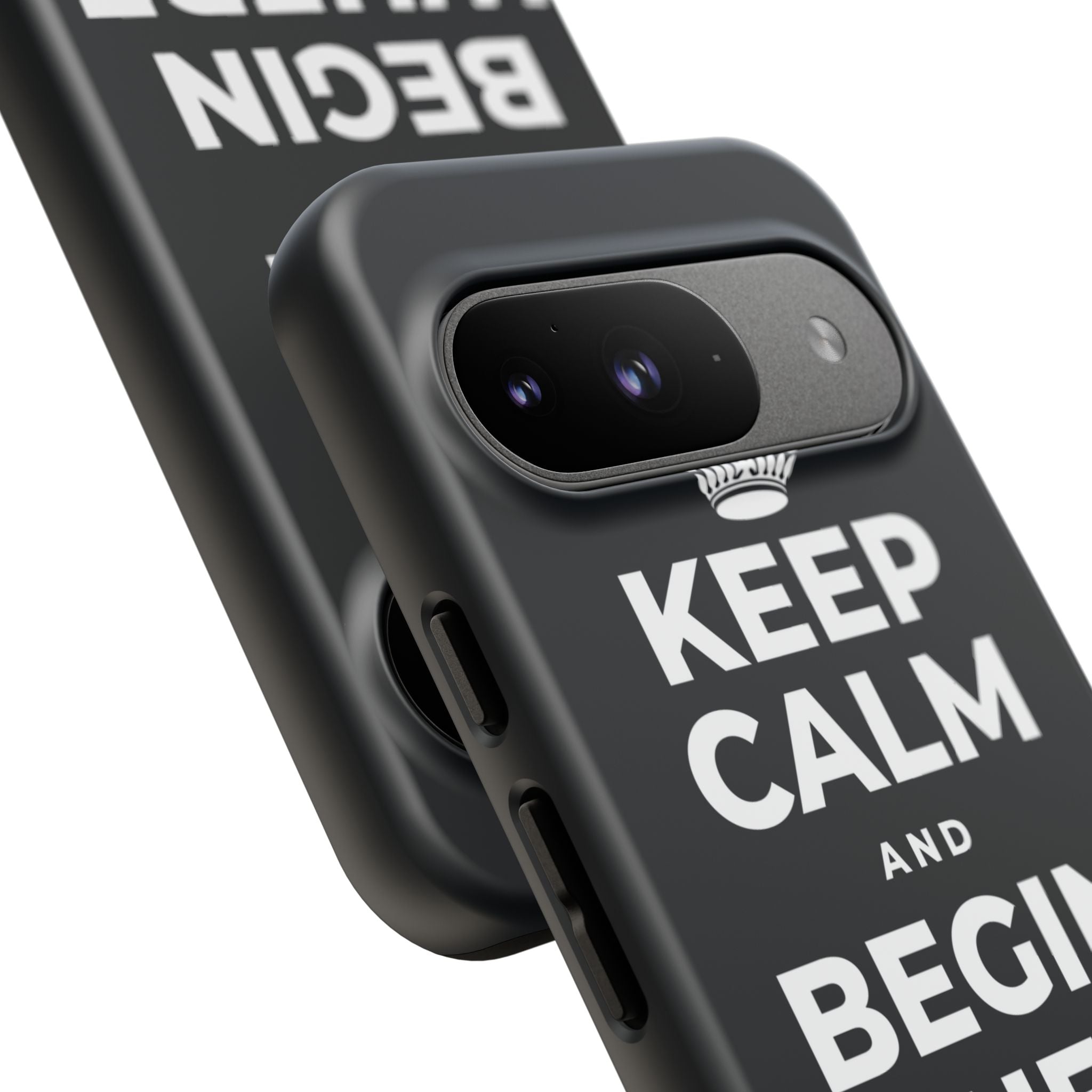 KEEP CALM AND BEGIN WHERE YOU ARE Phone Case (Dark)