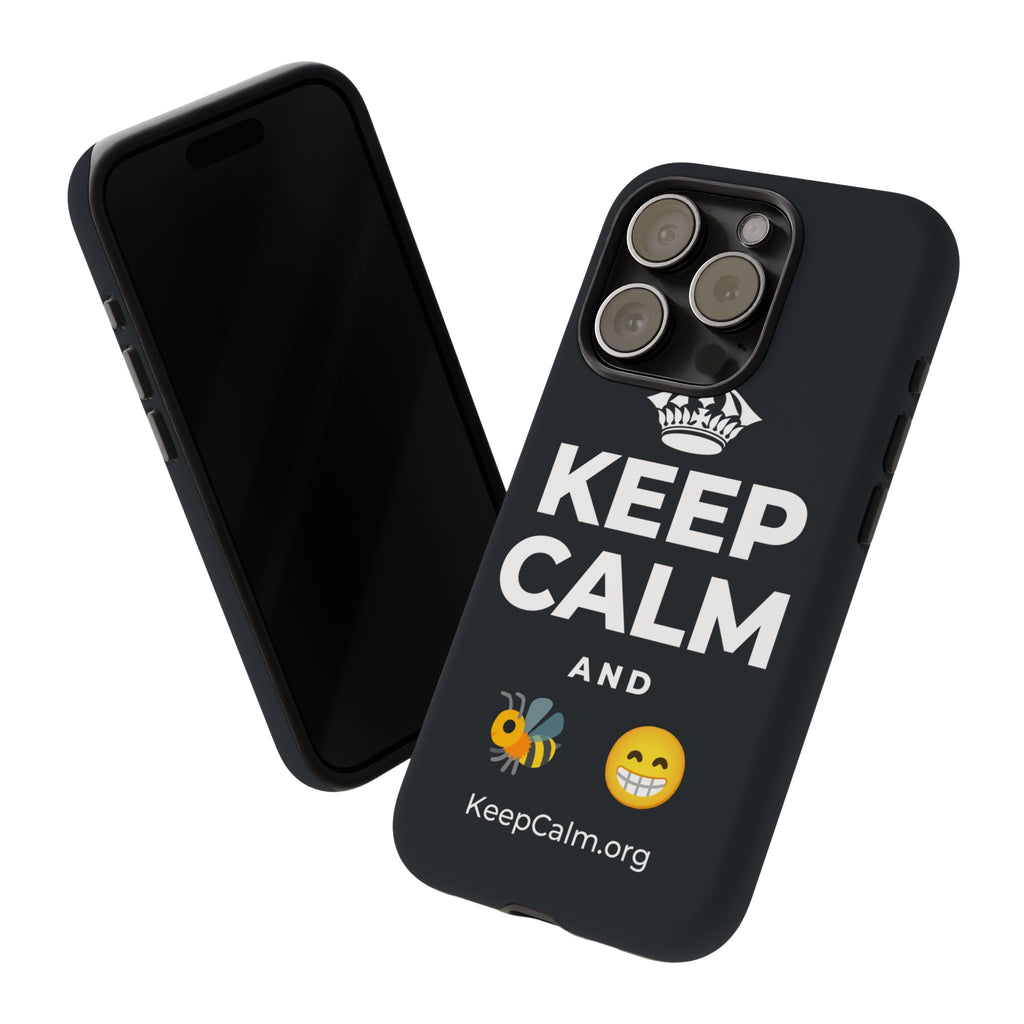 KEEP CALM AND BEE HAPPY Phone Case (Dark)