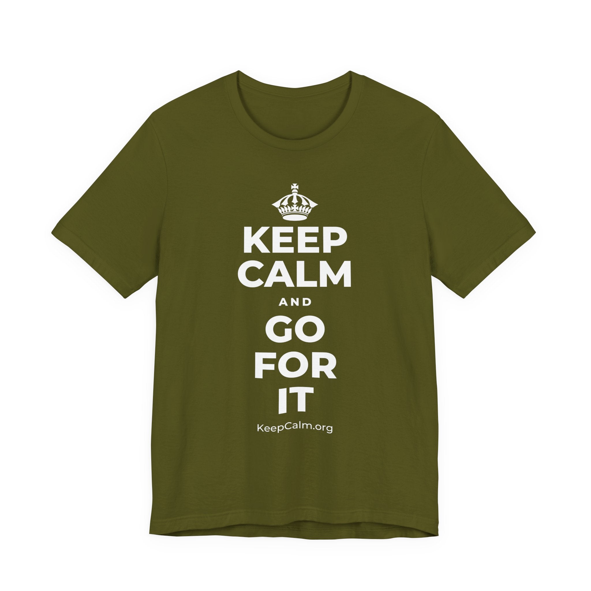 KEEP CALM AND GO FOR IT T-Shirt (Baby Blue–Silver)
