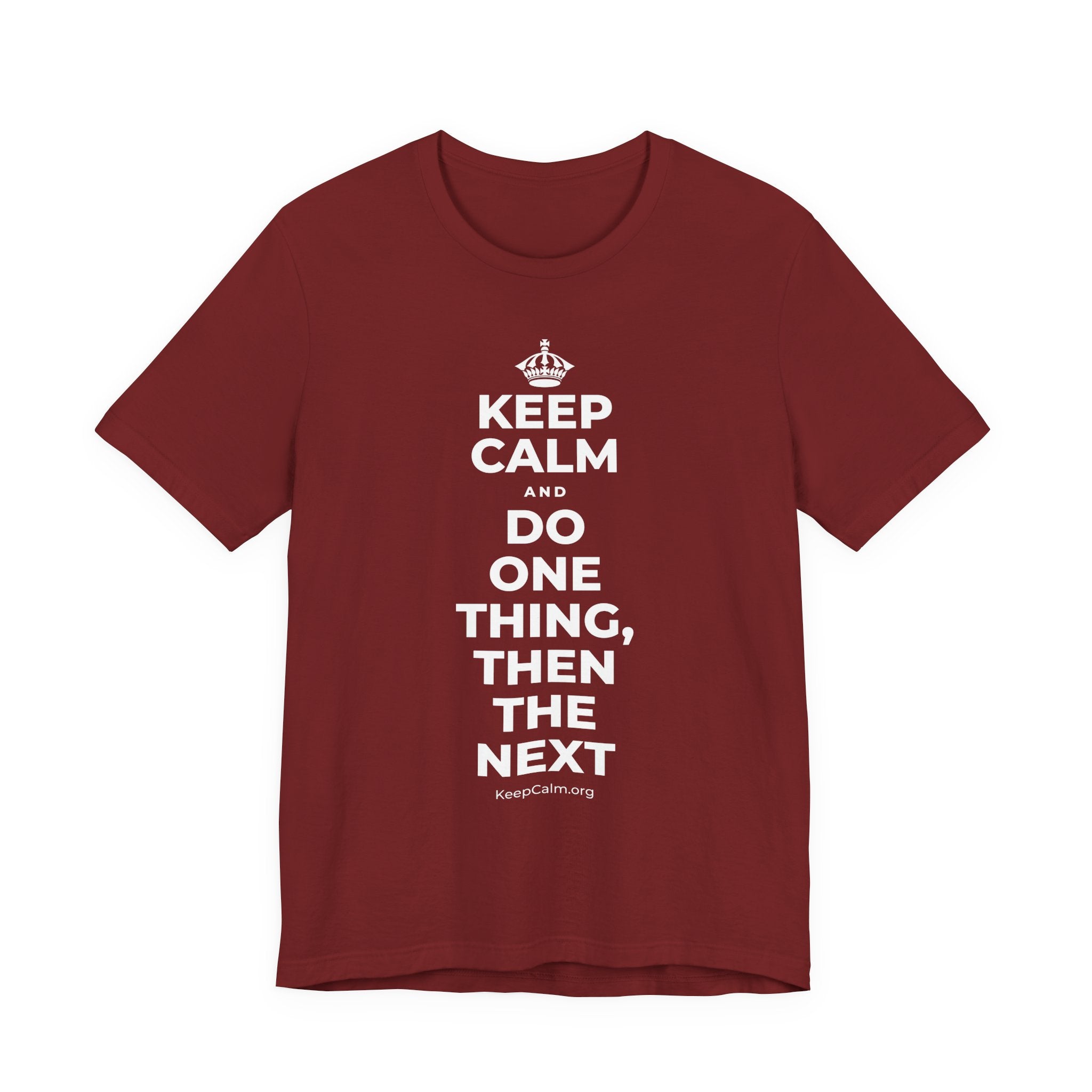 KEEP CALM AND DO ONE THING, THEN THE NEXT T-Shirt (Baby Blue–Silver)