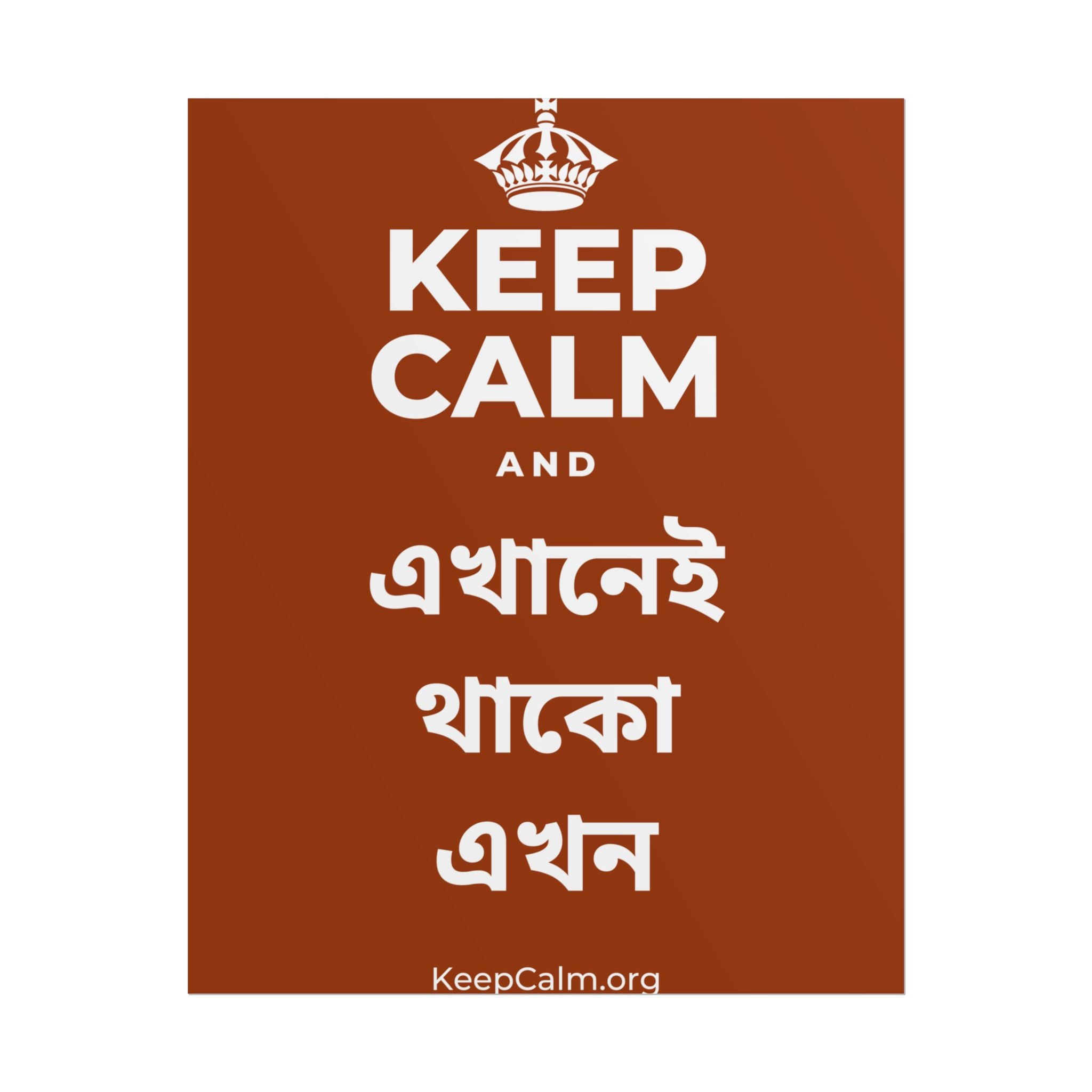 KEEP CALM AND এখানেই থাকো এখন Poster