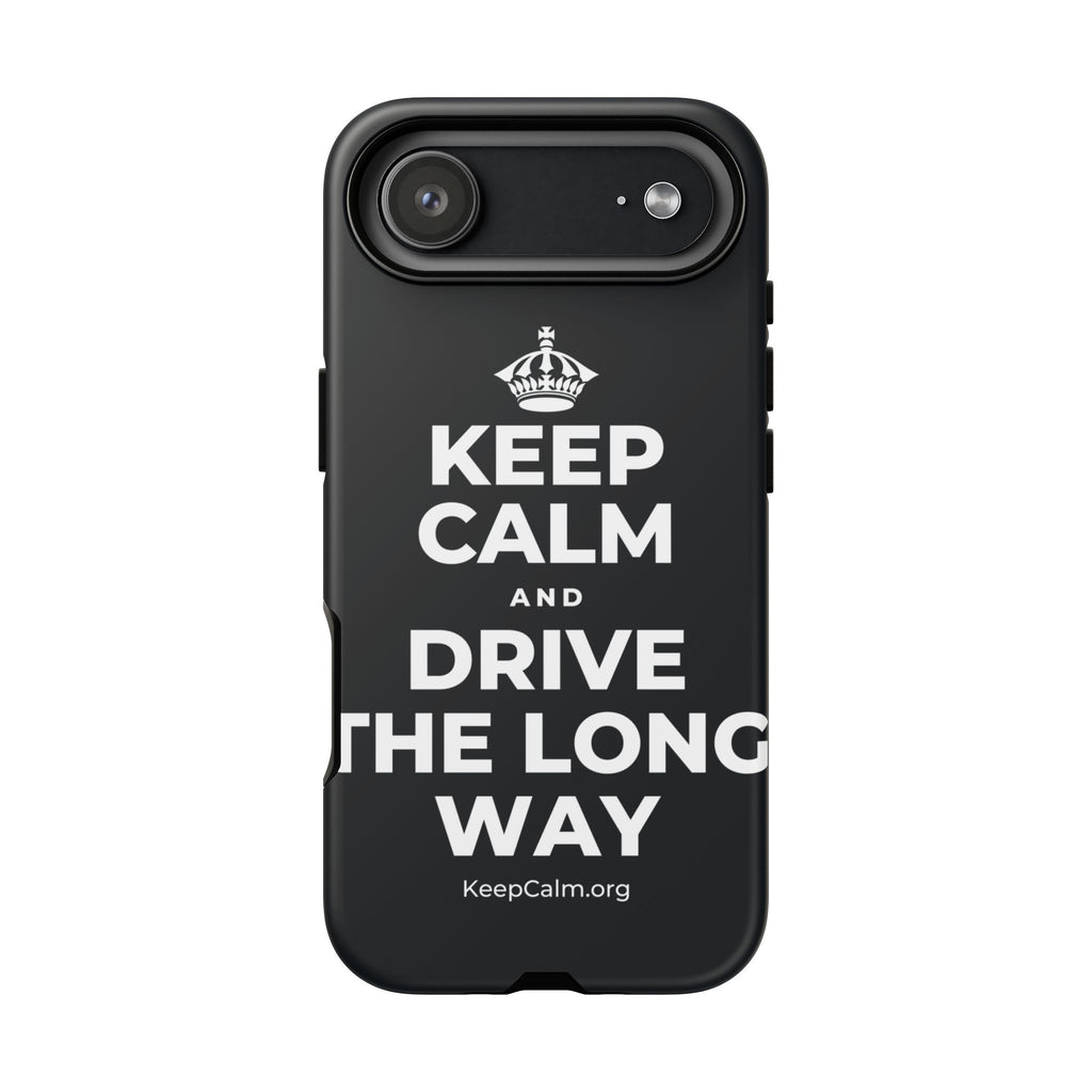 KEEP CALM AND DRIVE THE LONG WAY Phone Case (Dark)