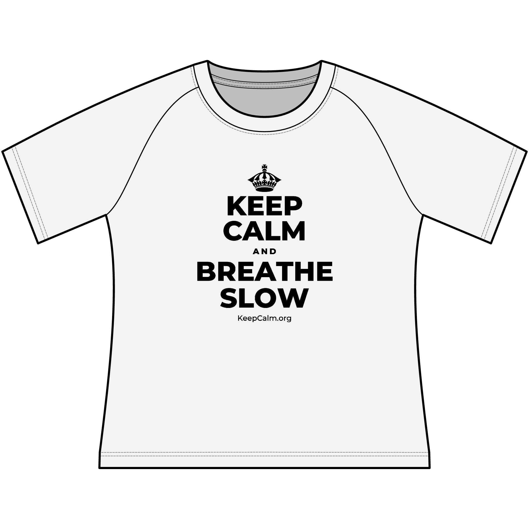 KEEP CALM AND BREATHE SLOW Women's Raglan Tee