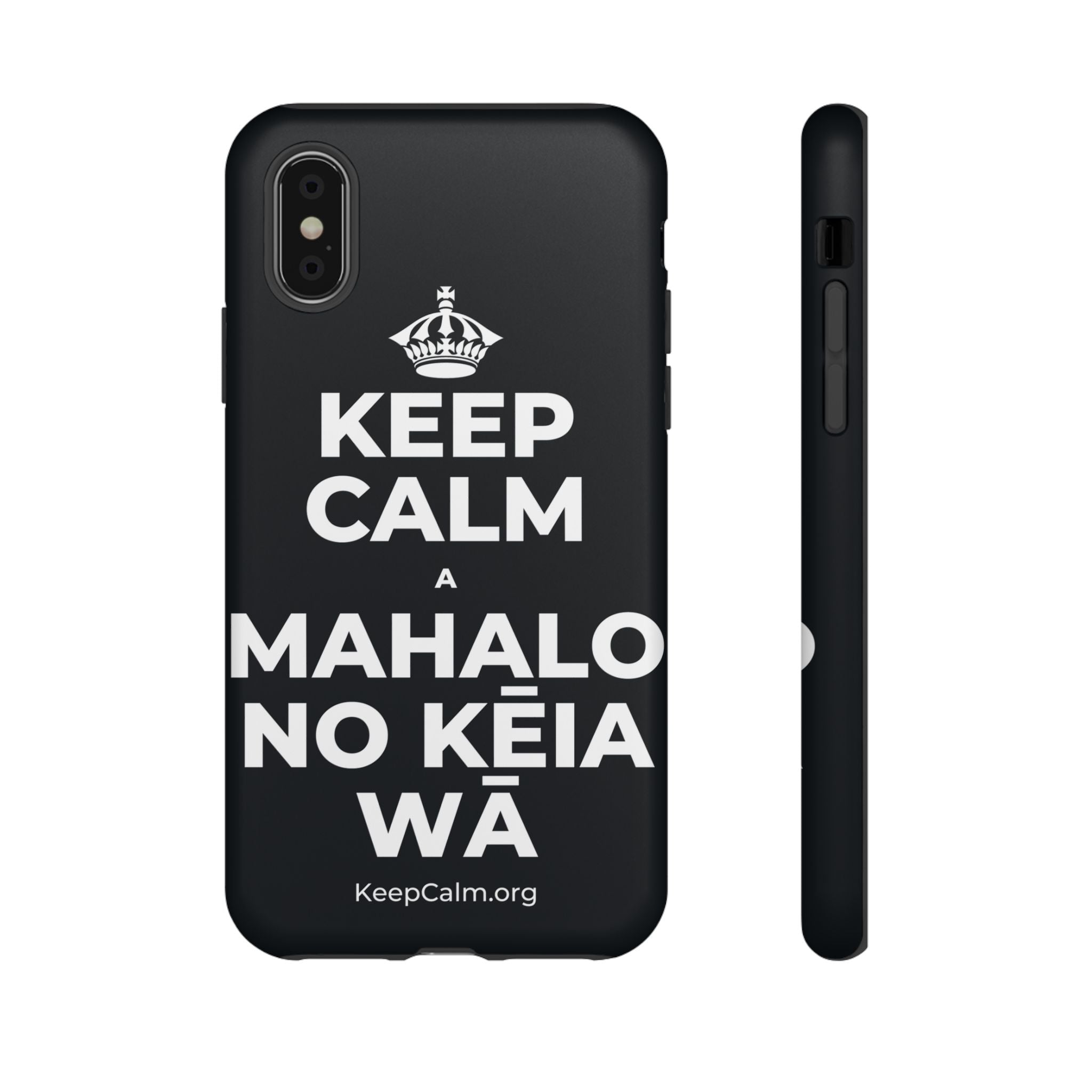 KEEP CALM A MAHALO NO KĒIA WĀ Phone Case (Dark)