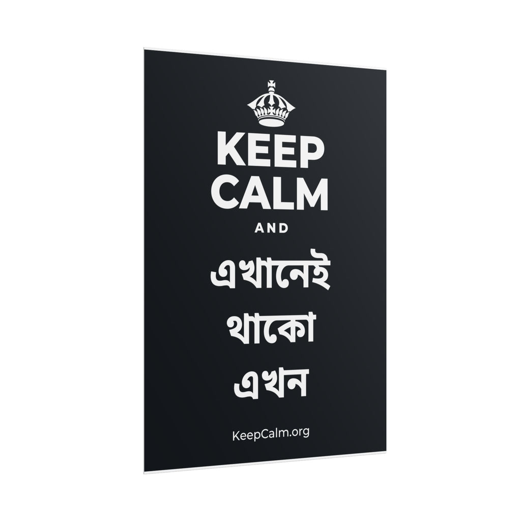 KEEP CALM AND এখানেই থাকো এখন Poster (Dark)