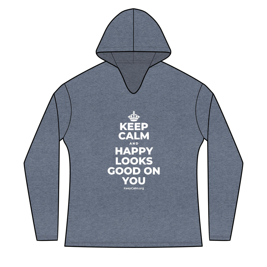 KEEP CALM AND HAPPY LOOKS GOOD ON YOU Women's Long Sleeve Hoodie