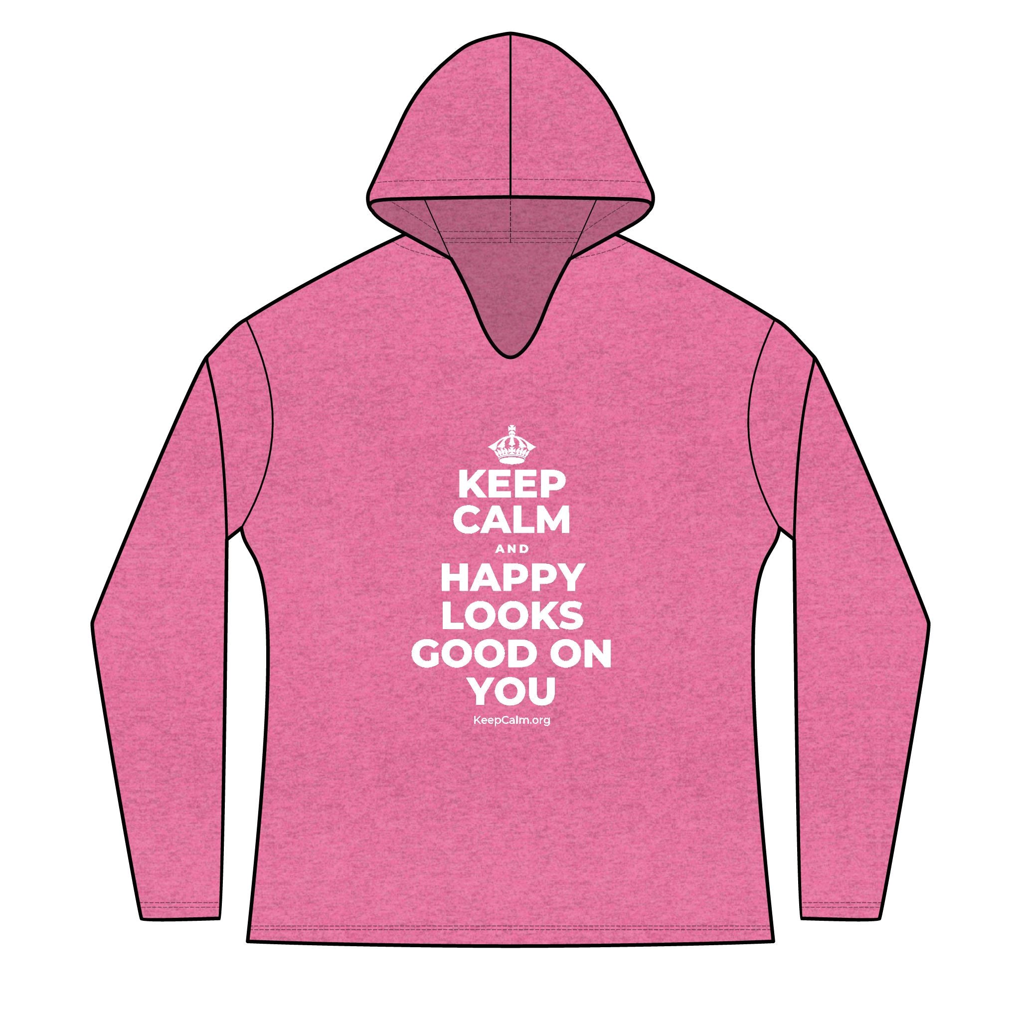 KEEP CALM AND HAPPY LOOKS GOOD ON YOU Women's Long Sleeve Hoodie