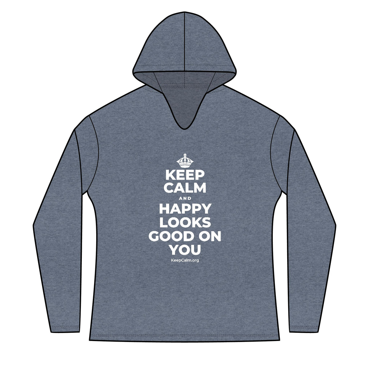 KEEP CALM AND HAPPY LOOKS GOOD ON YOU Women's Long Sleeve Hoodie
