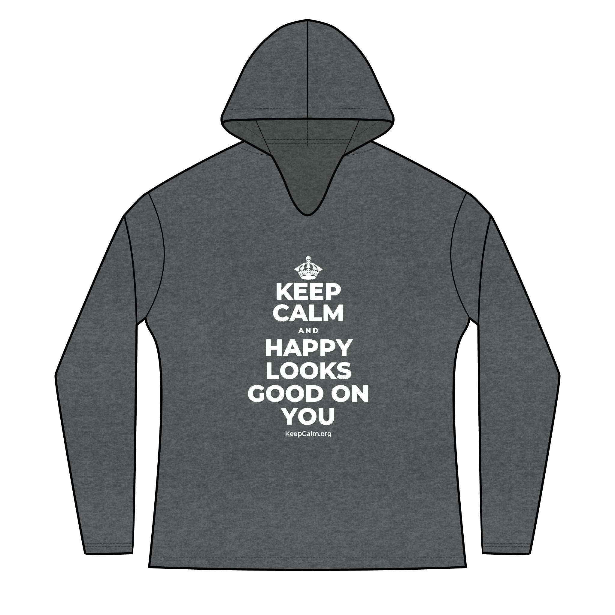 KEEP CALM AND HAPPY LOOKS GOOD ON YOU Women's Long Sleeve Hoodie