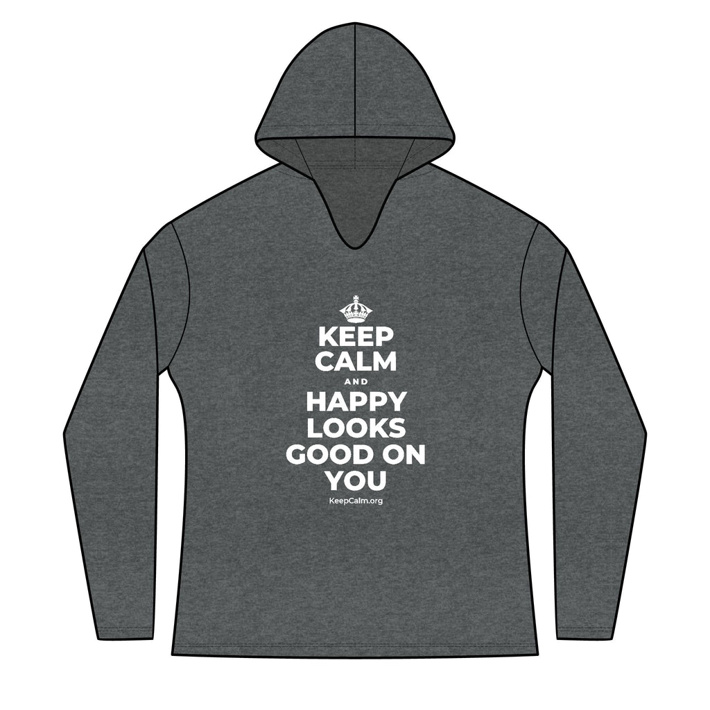 KEEP CALM AND HAPPY LOOKS GOOD ON YOU Women's Long Sleeve Hoodie