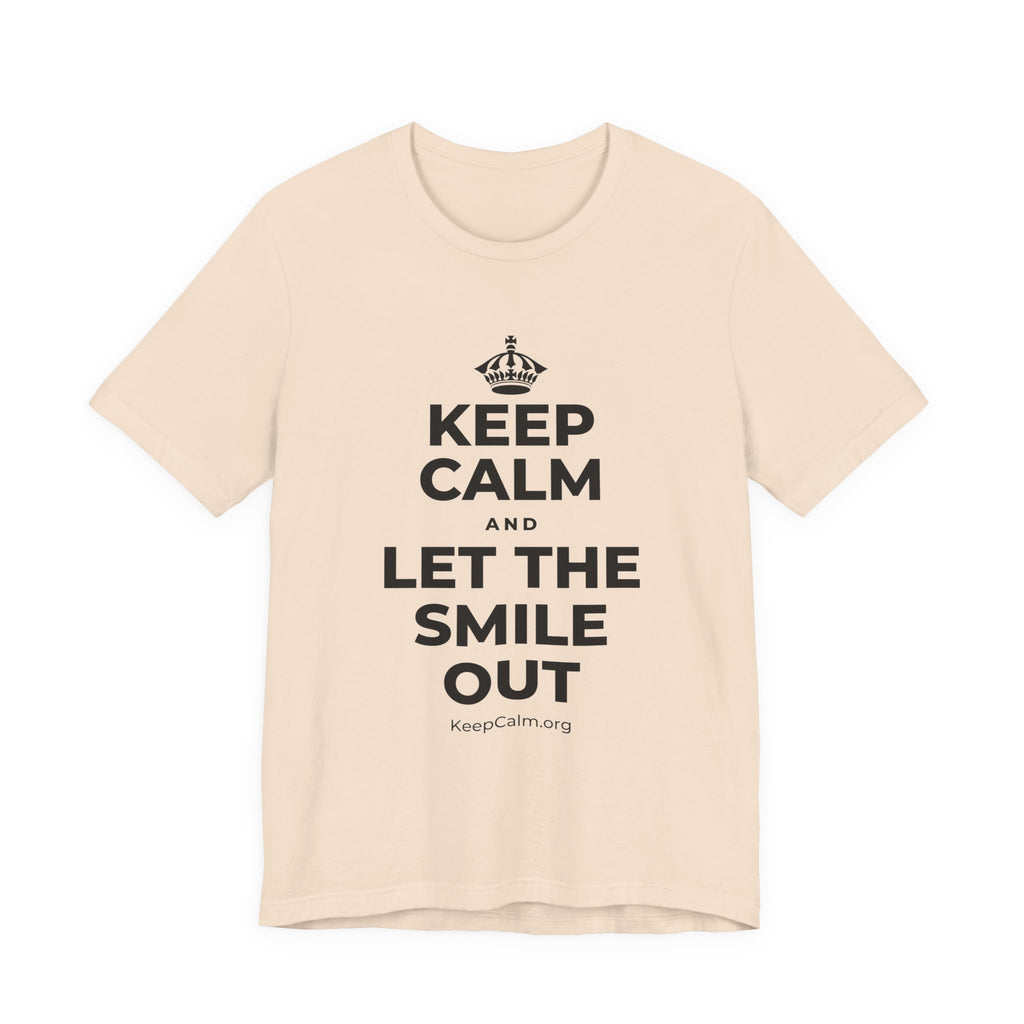 KEEP CALM AND LET THE SMILE OUT T-Shirt (Soft Cream–Heather Mauve)