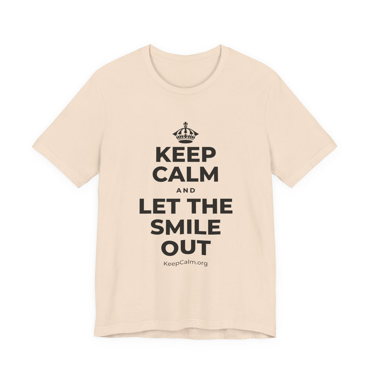 KEEP CALM AND LET THE SMILE OUT T-Shirt (Soft Cream–Heather Mauve)