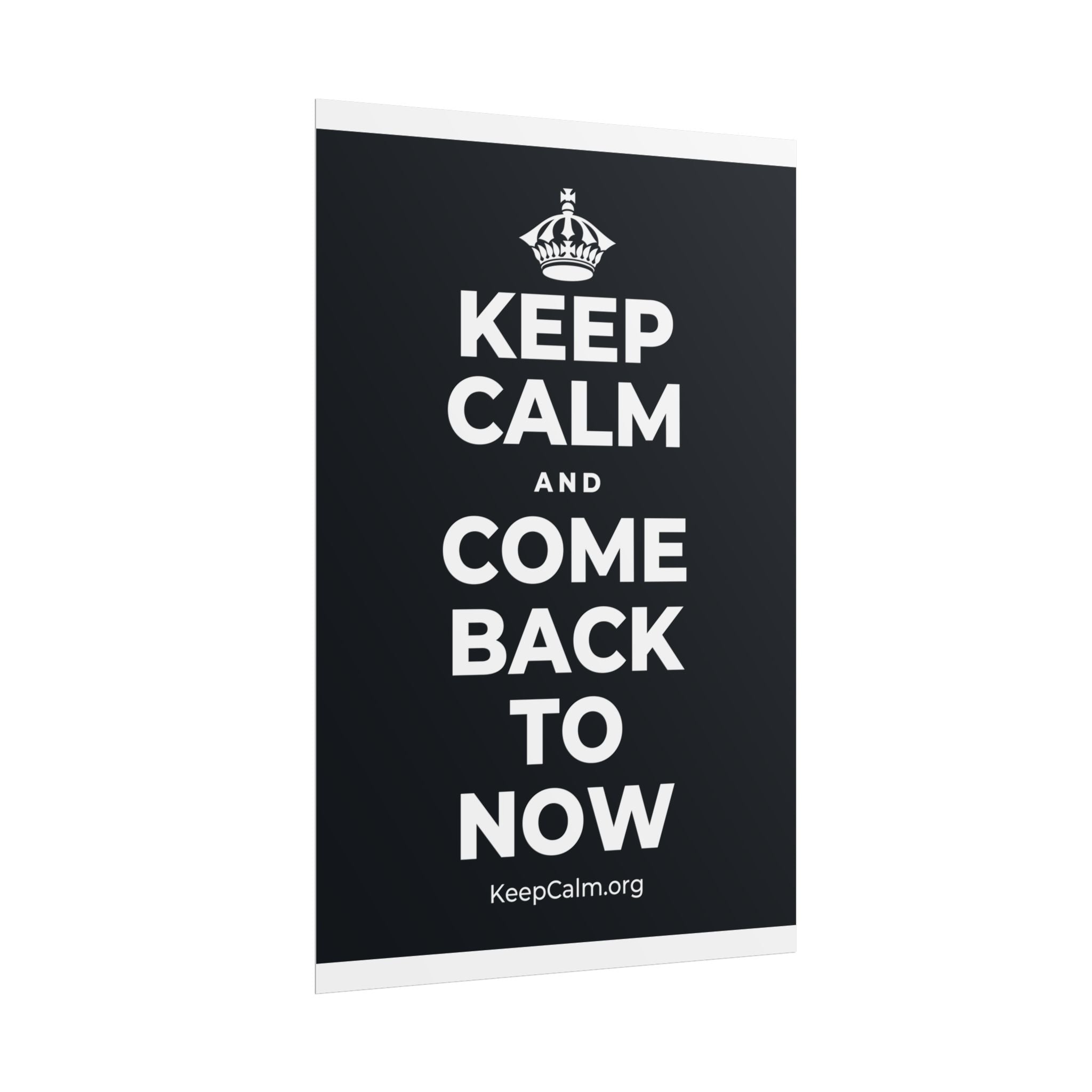 KEEP CALM AND COME BACK TO NOW Poster (Dark)