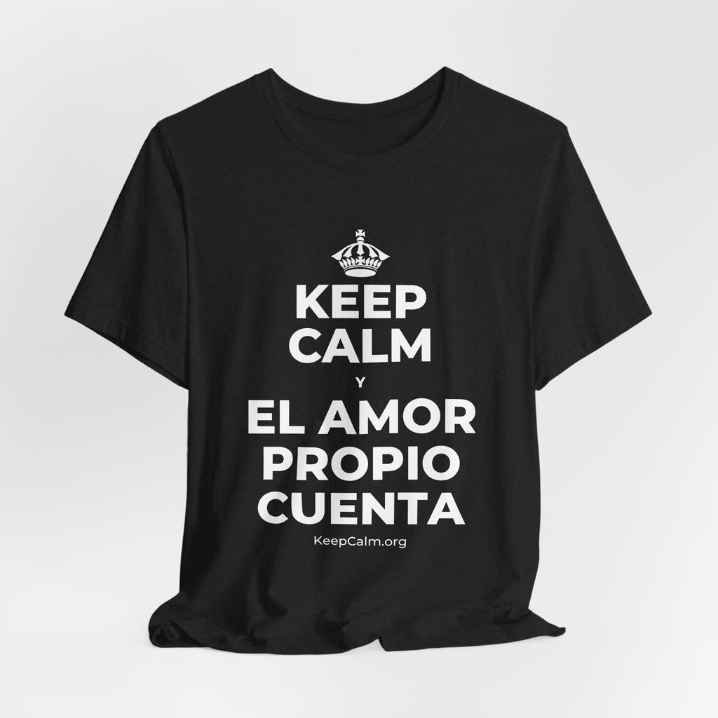 KEEP CALM Y EL AMOR PROPIO CUENTA T-Shirt (Soft Cream–Heather Mauve)