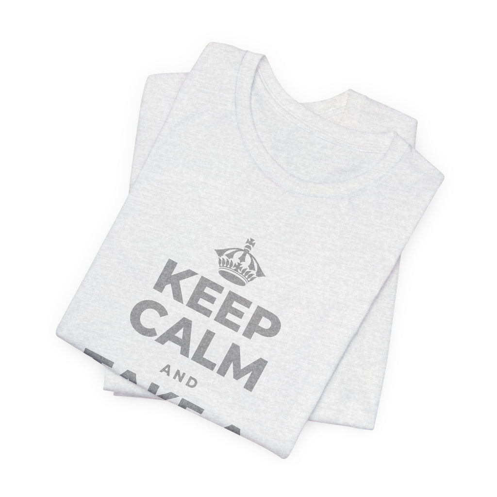 KEEP CALM AND TAKE A REAL BREAK T-Shirt (Soft Cream–Heather Mauve)