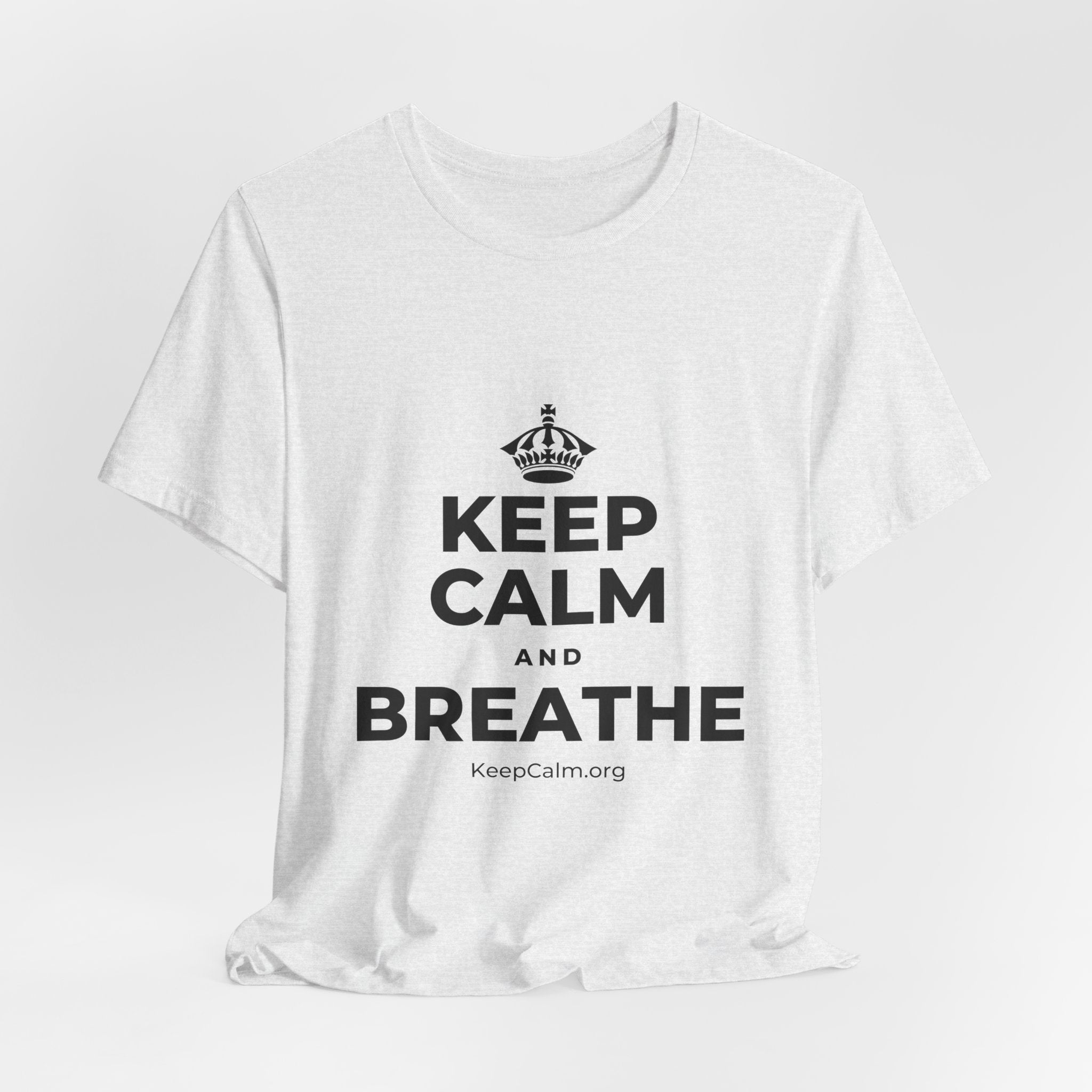 KEEP CALM AND BREATHE T-Shirt (Soft Cream–Heather Mauve)