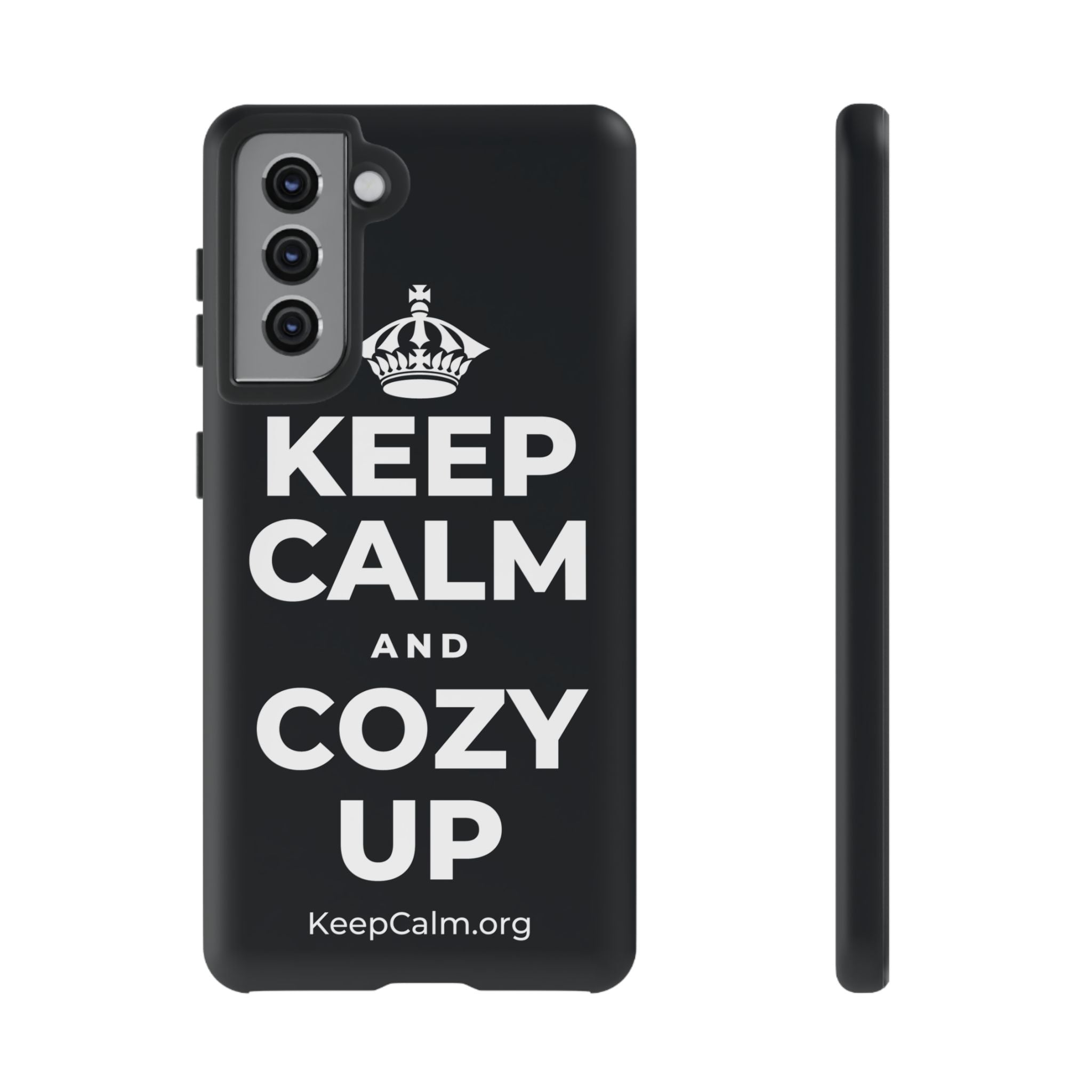 KEEP CALM AND COZY UP Phone Case (Dark)