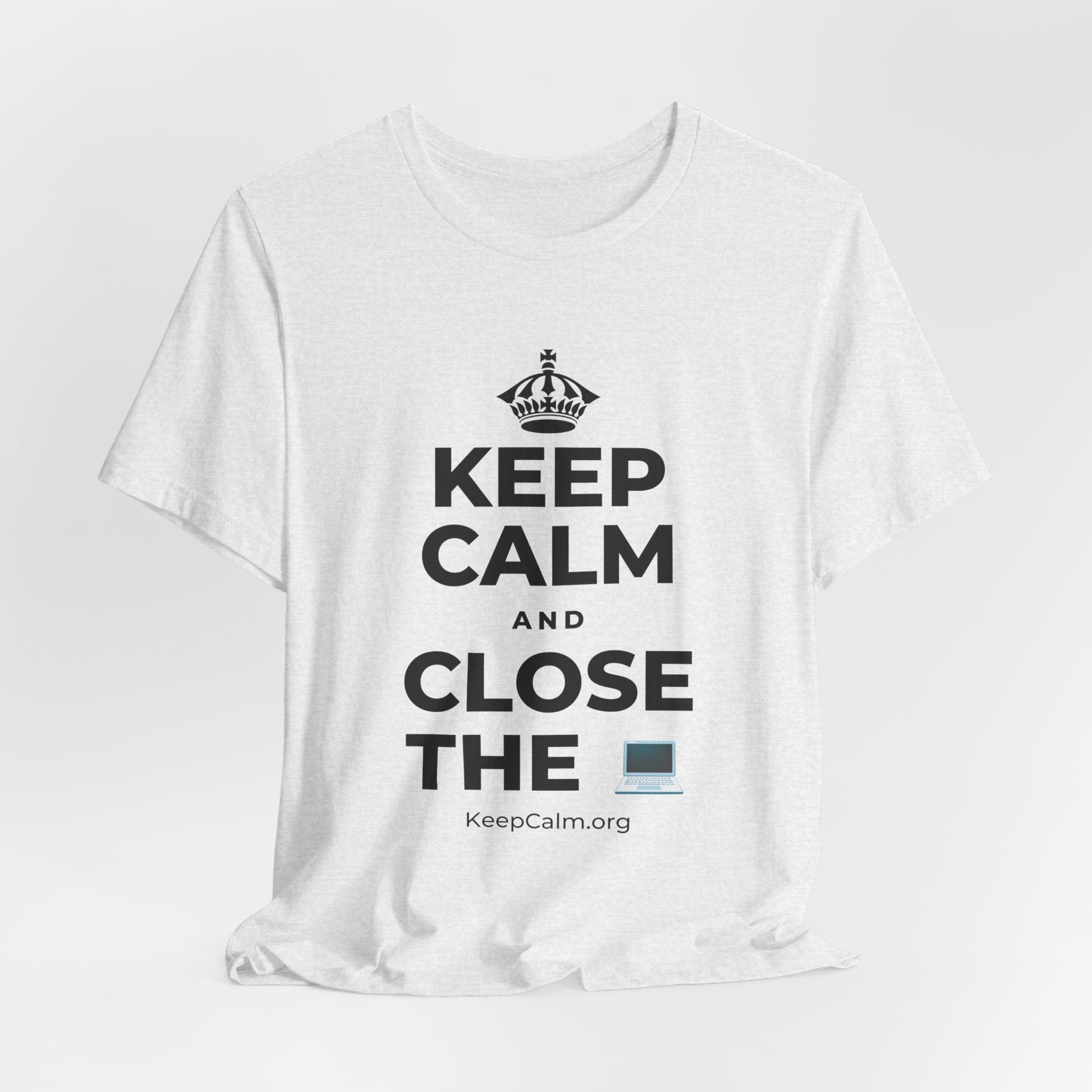 KEEP CALM AND CLOSE THE 💻 T-Shirt (Soft Cream–Heather Mauve)
