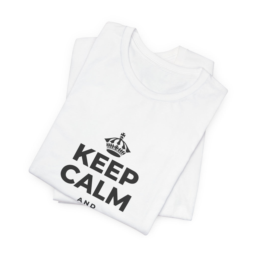 KEEP CALM AND SPREAD SOME JOY T-Shirt (White–Asphalt)