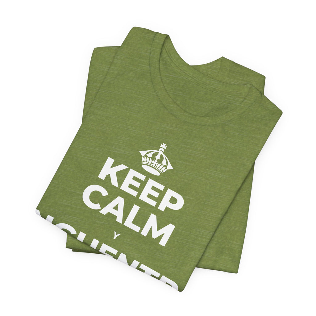 KEEP CALM Y ENCUENTRA TU CENTRO T-Shirt (Baby Blue–Silver)