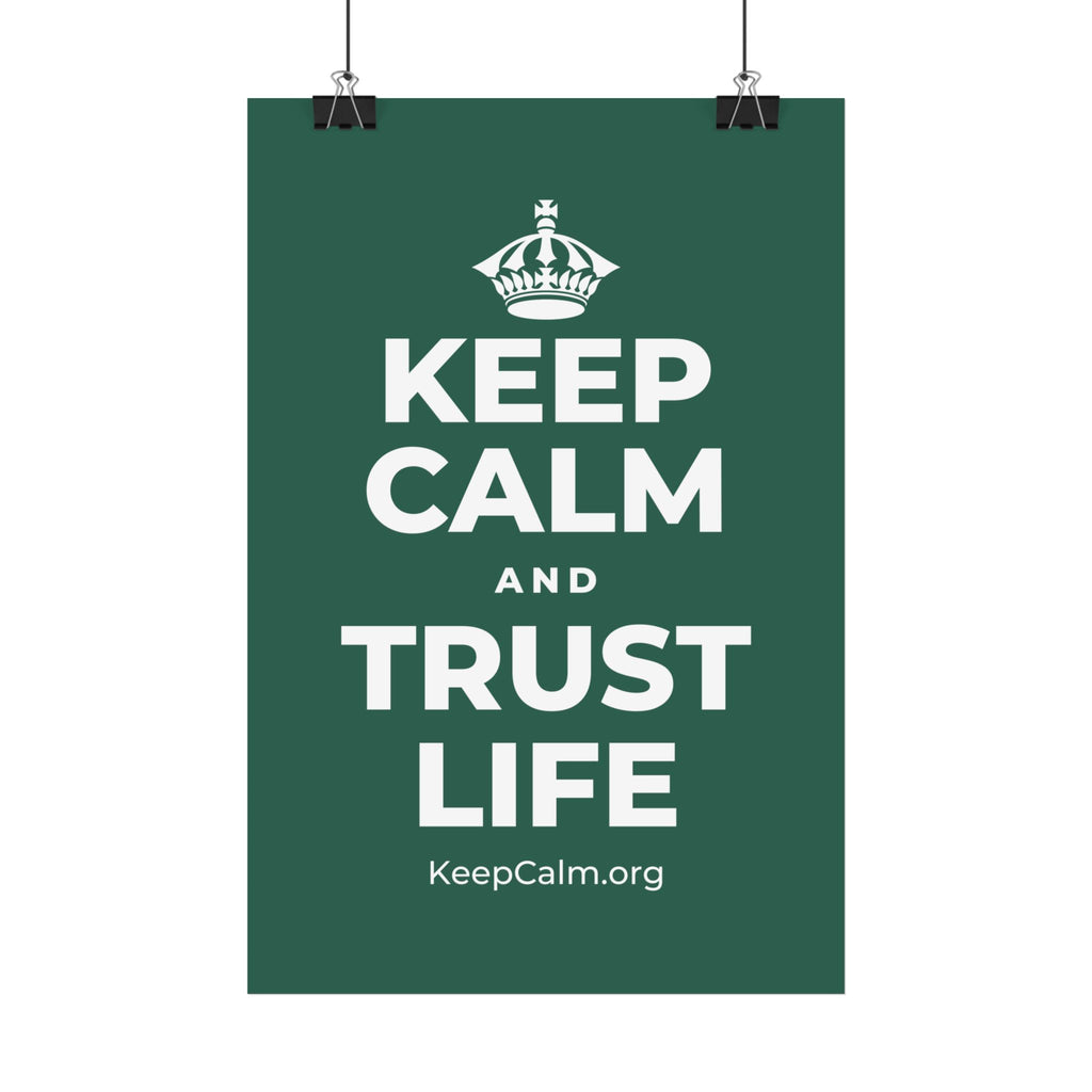 KEEP CALM AND TRUST LIFE Satin Poster