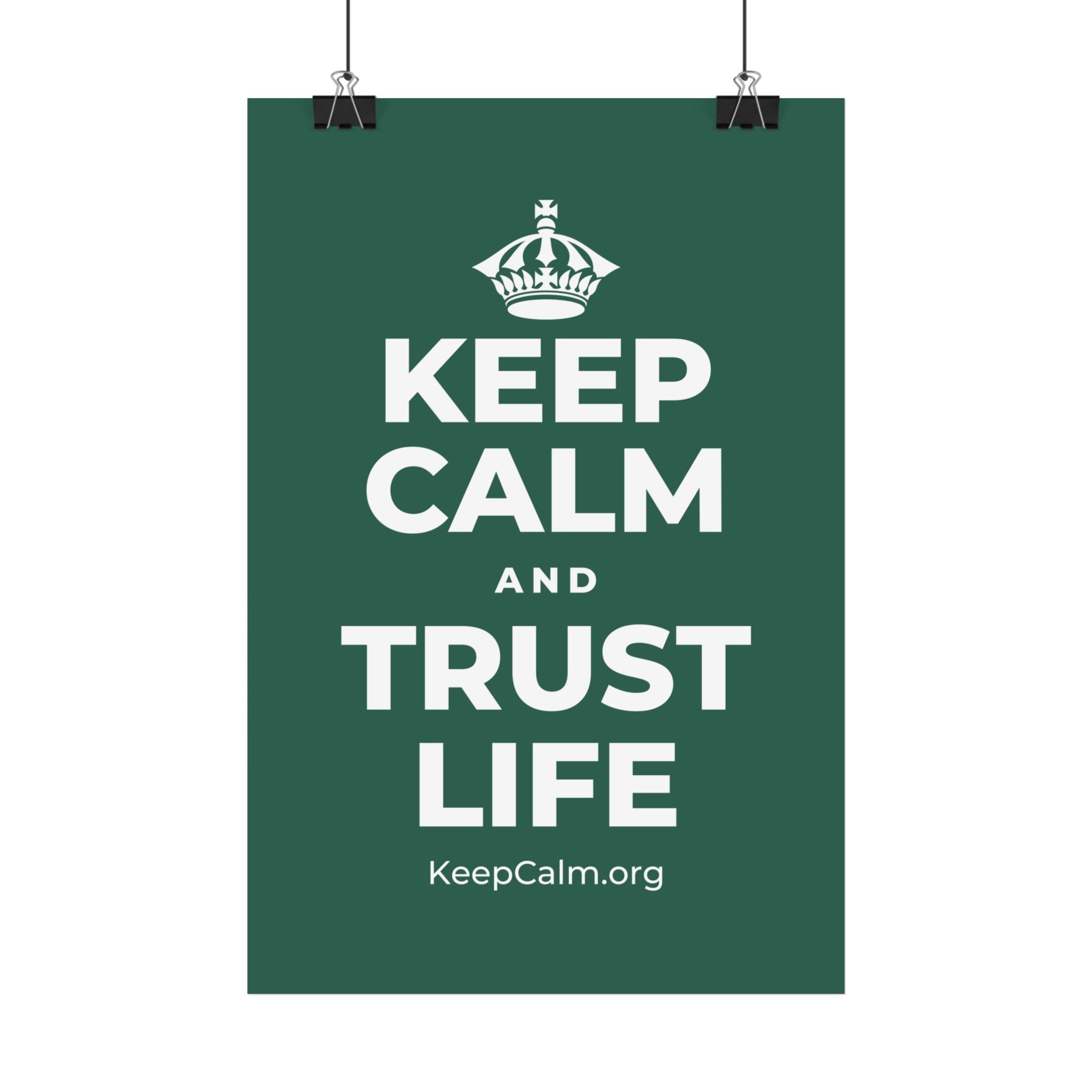 KEEP CALM AND TRUST LIFE Satin Poster