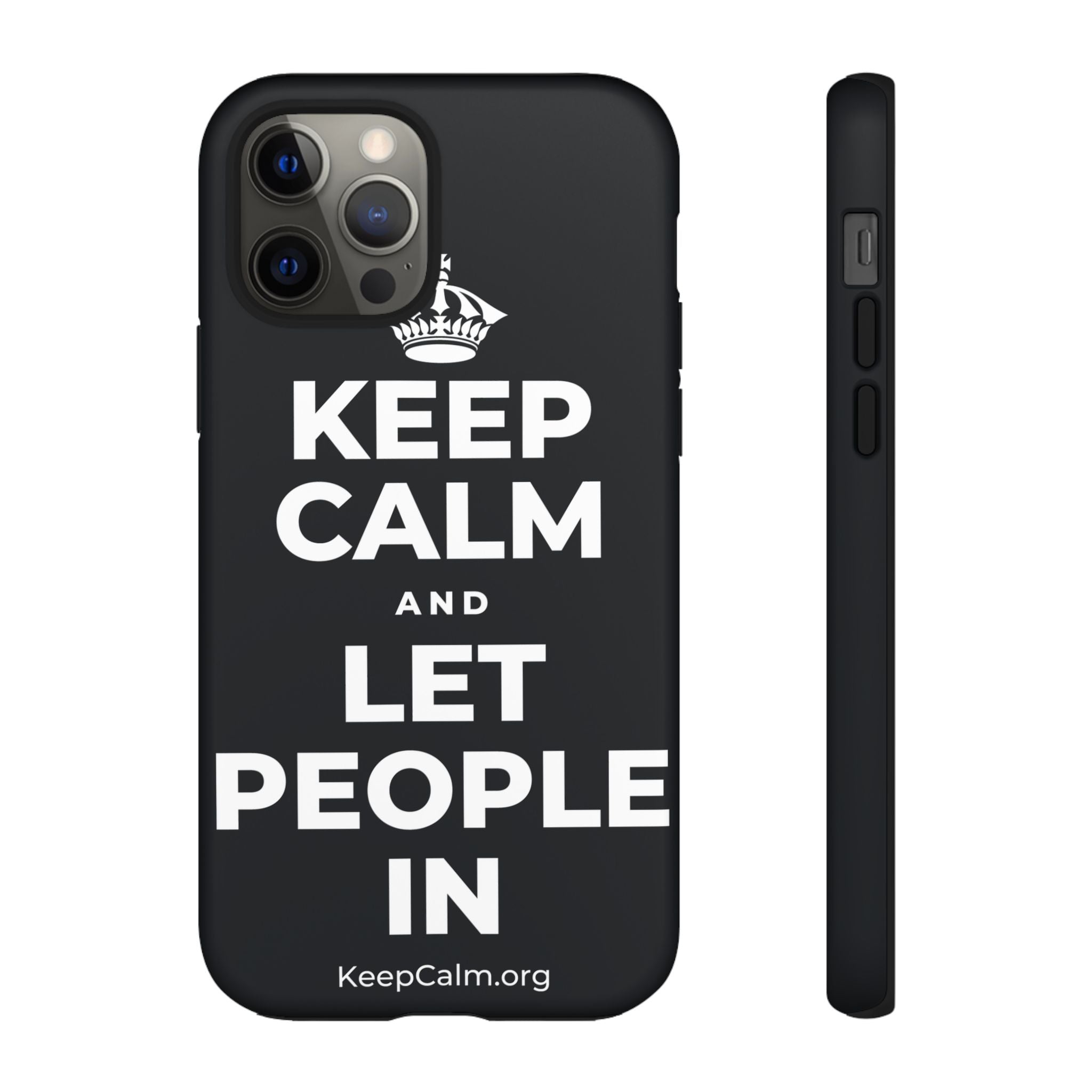 KEEP CALM AND LET PEOPLE IN Phone Case (Dark)