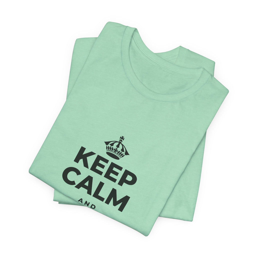 KEEP CALM AND MOVE FORWARD T-Shirt (Baby Blue–Silver)