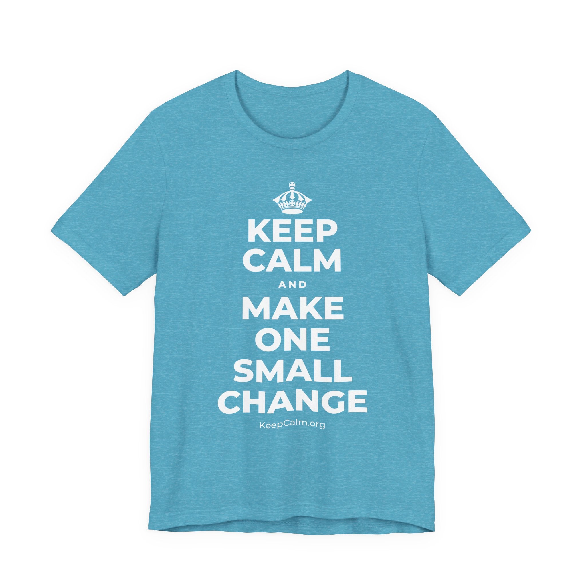 KEEP CALM AND MAKE ONE SMALL CHANGE T-Shirt (Soft Cream–Heather Mauve)