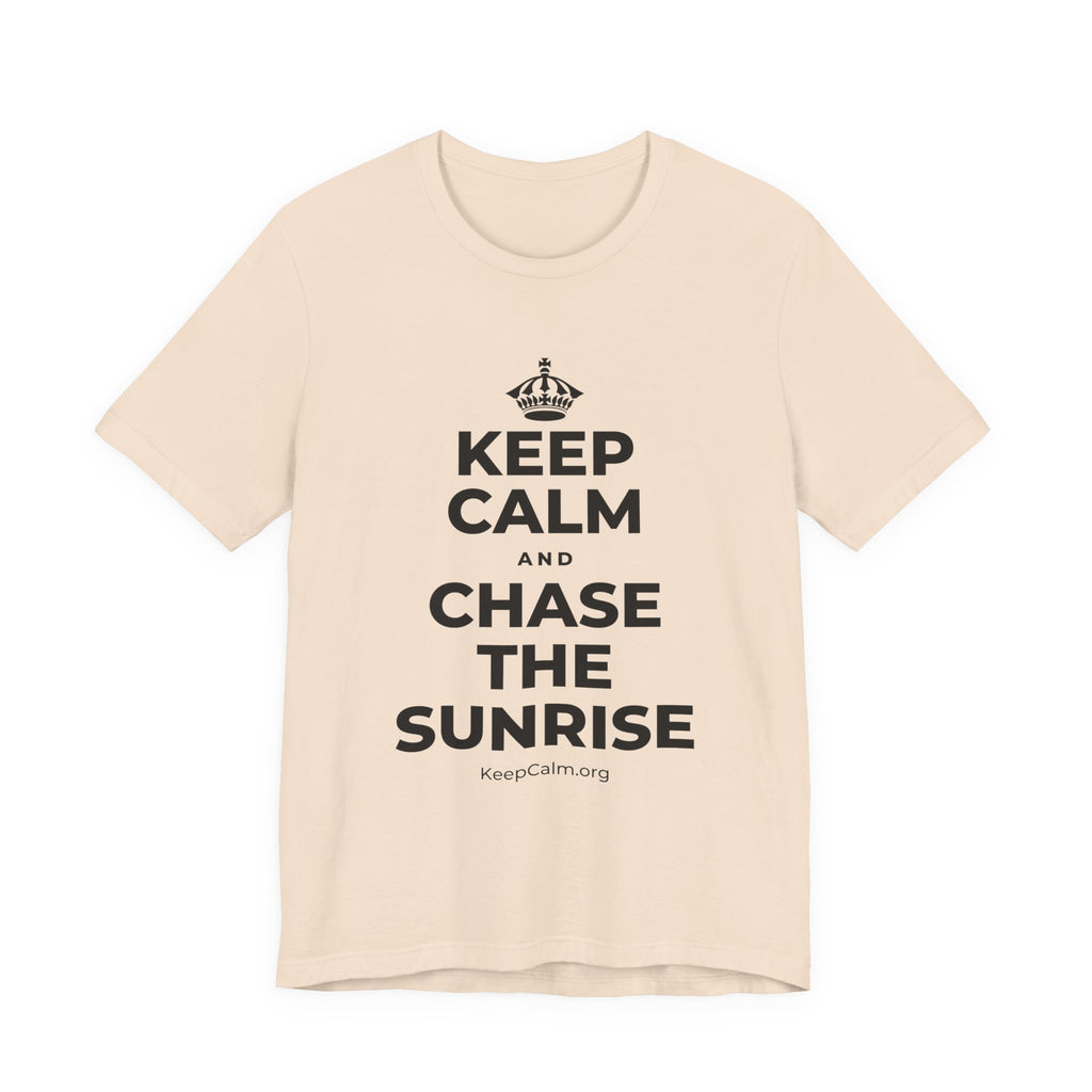KEEP CALM AND CHASE THE SUNRISE T-Shirt (Soft Cream–Heather Mauve)