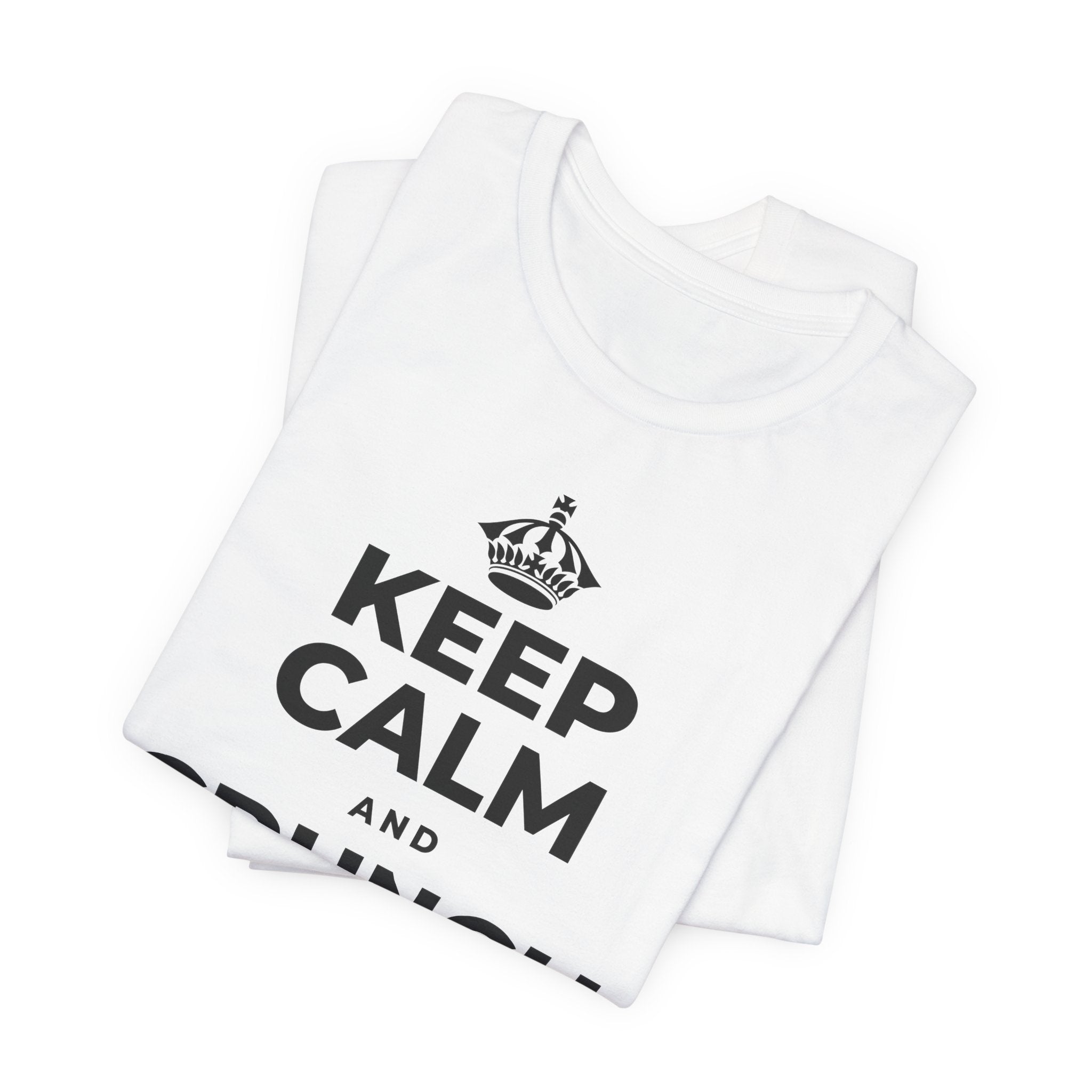 KEEP CALM AND CRUNCH THE LEAVES T-Shirt (White–Asphalt)