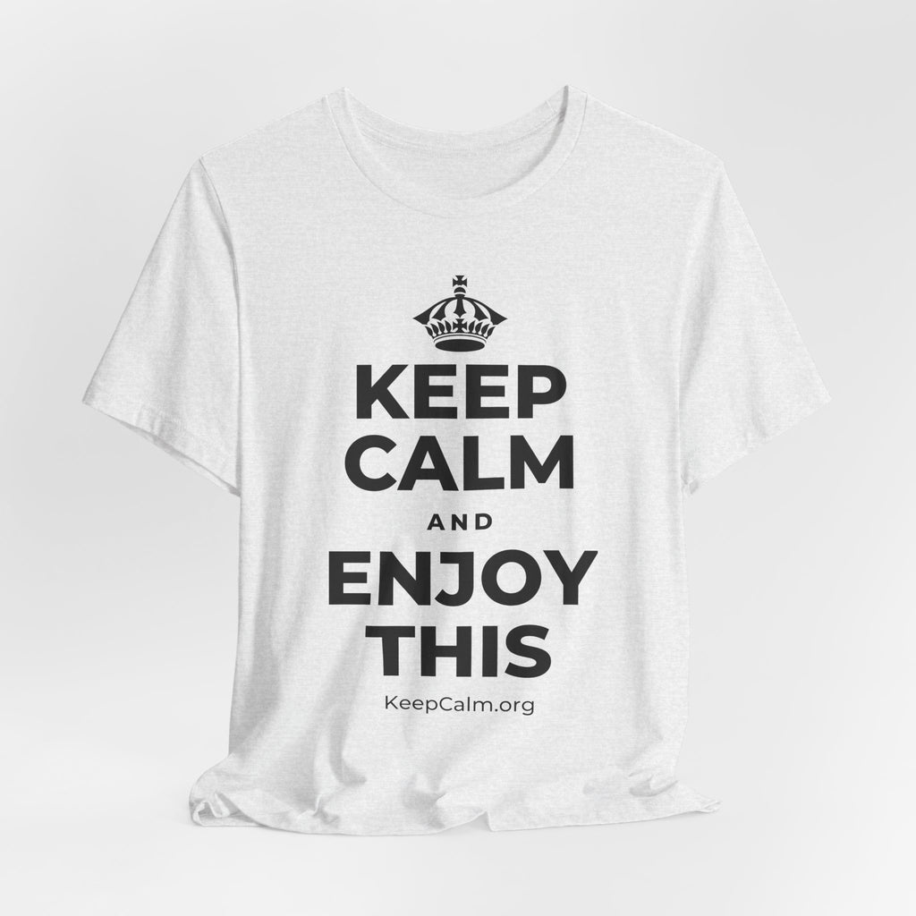 KEEP CALM AND ENJOY THIS T-Shirt (Soft Cream–Heather Mauve)