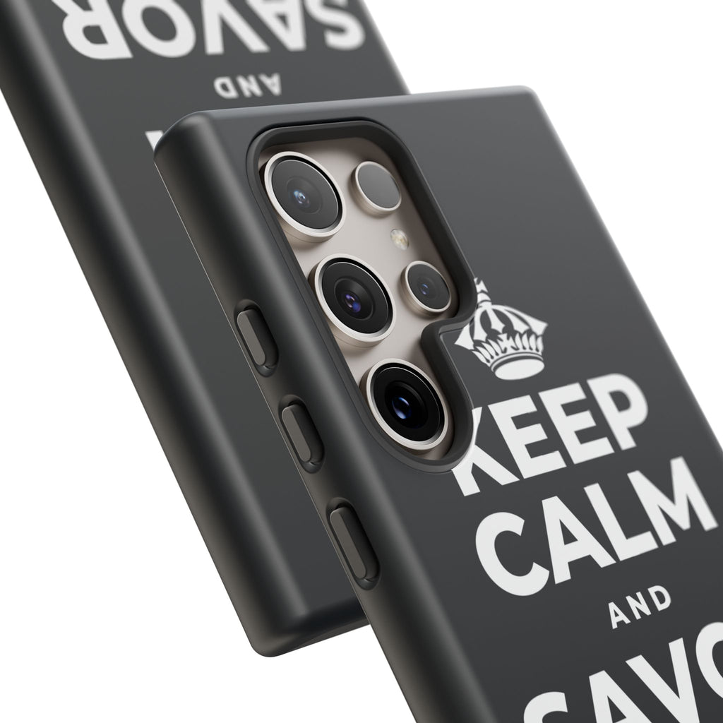 KEEP CALM AND SAVOR THIS MOMENT Phone Case (Dark)