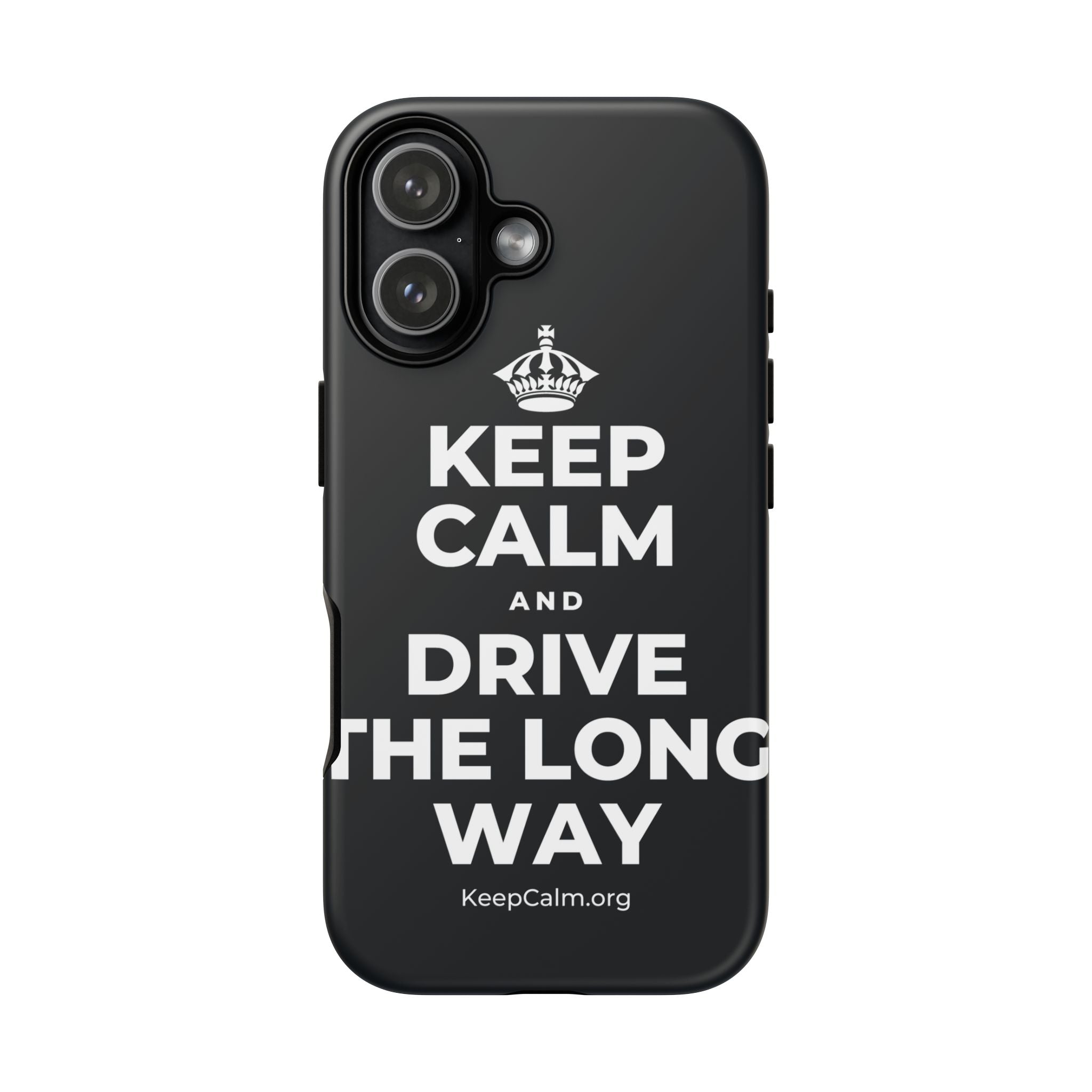 KEEP CALM AND DRIVE THE LONG WAY Phone Case (Dark)