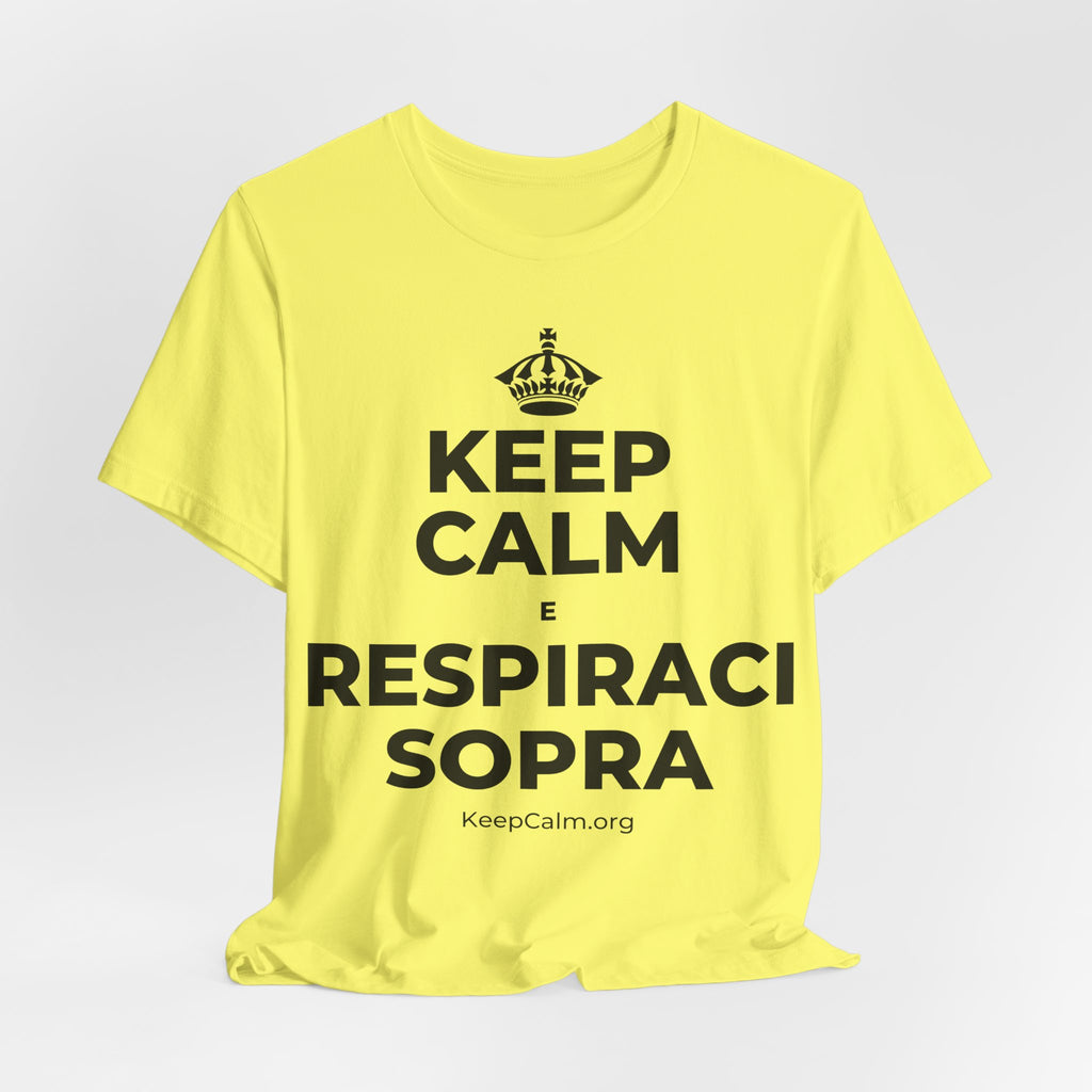 KEEP CALM E RESPIRACI SOPRA T-Shirt (Soft Cream–Heather Mauve)